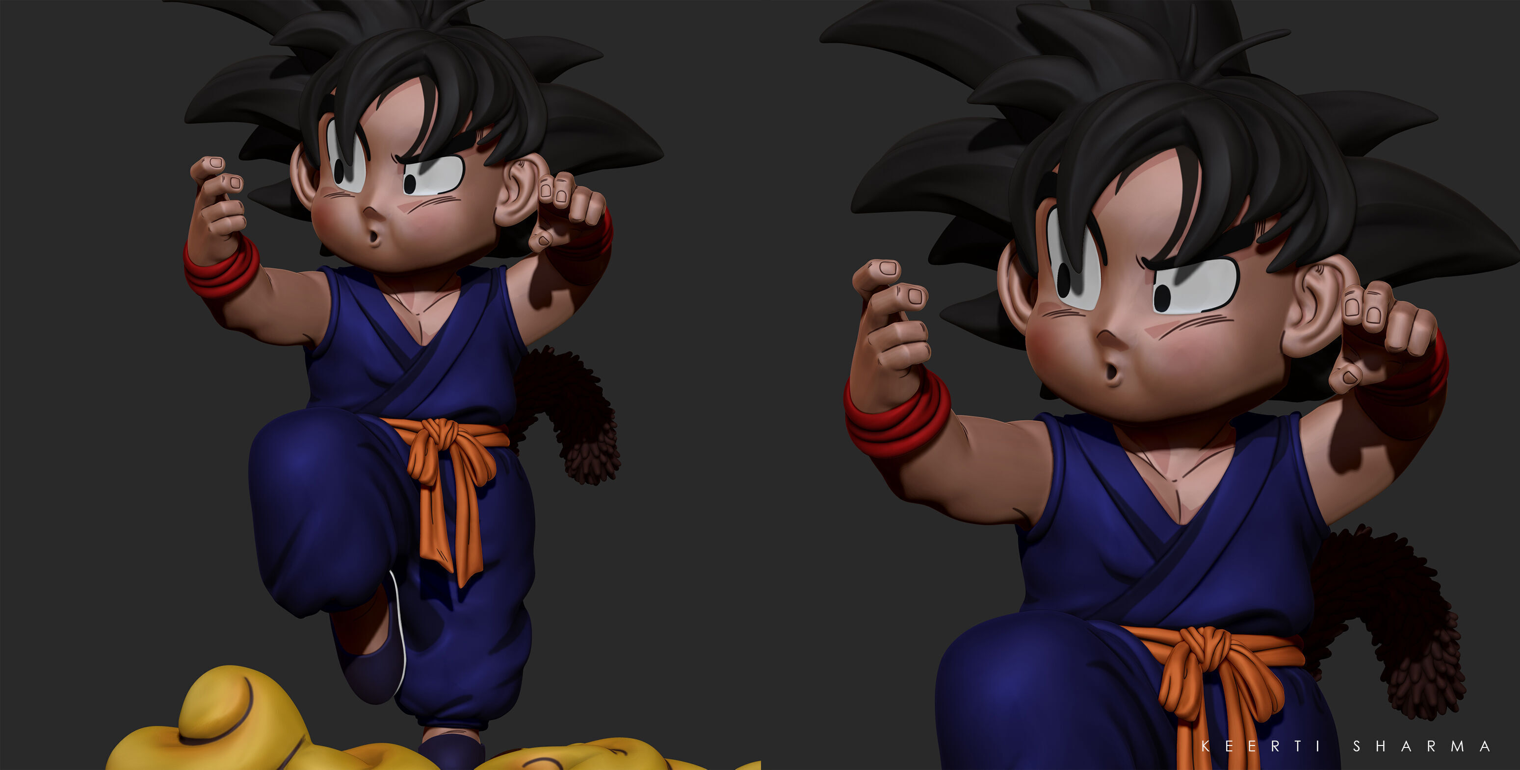 CHIBI GOKU Character Sculpted for 3D PRINTING  3D print model_14