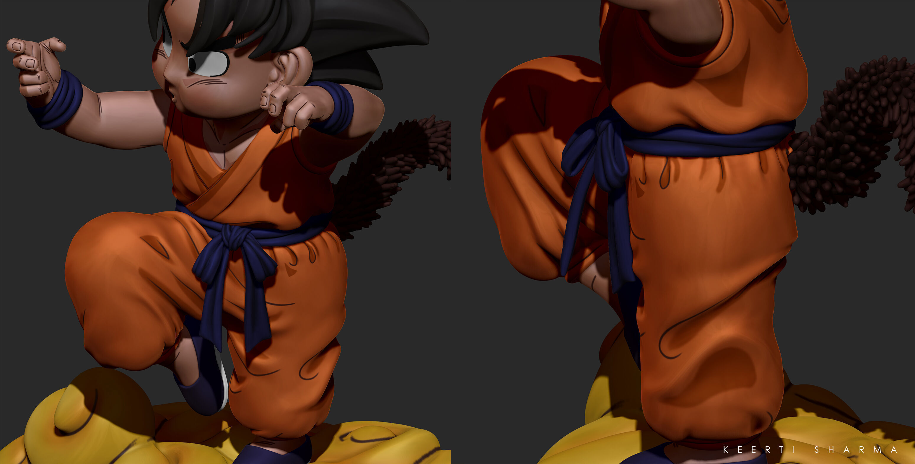 CHIBI GOKU Character Sculpted for 3D PRINTING  3D print model_22