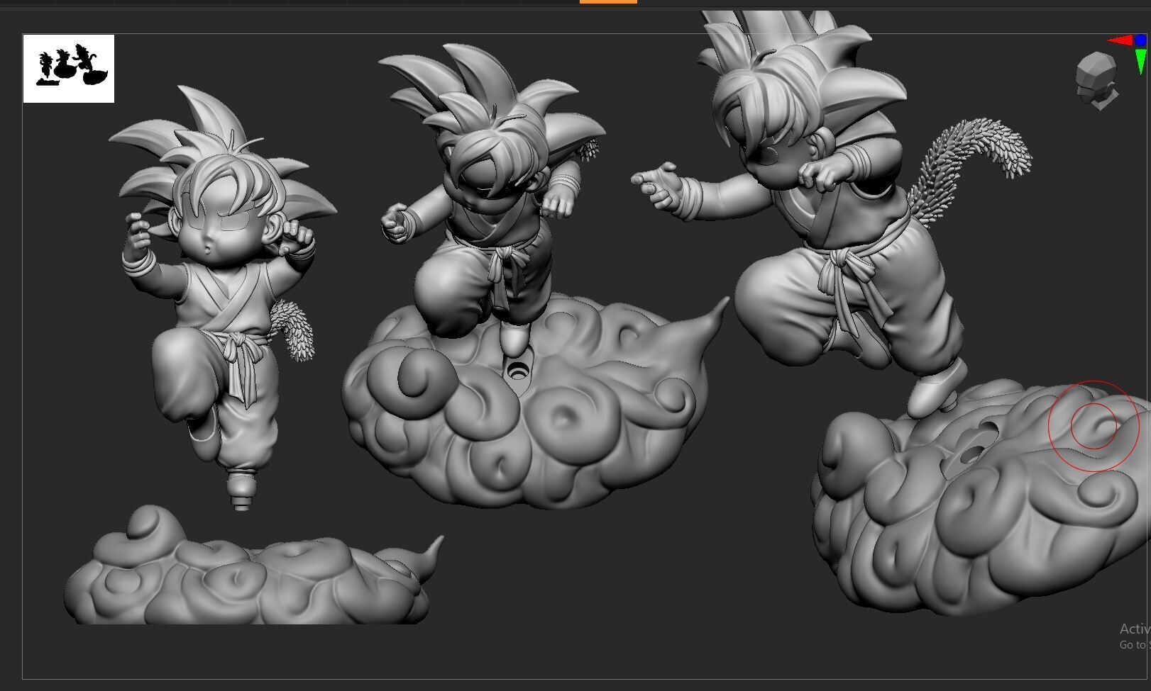 CHIBI GOKU Character Sculpted for 3D PRINTING  3D print model_5