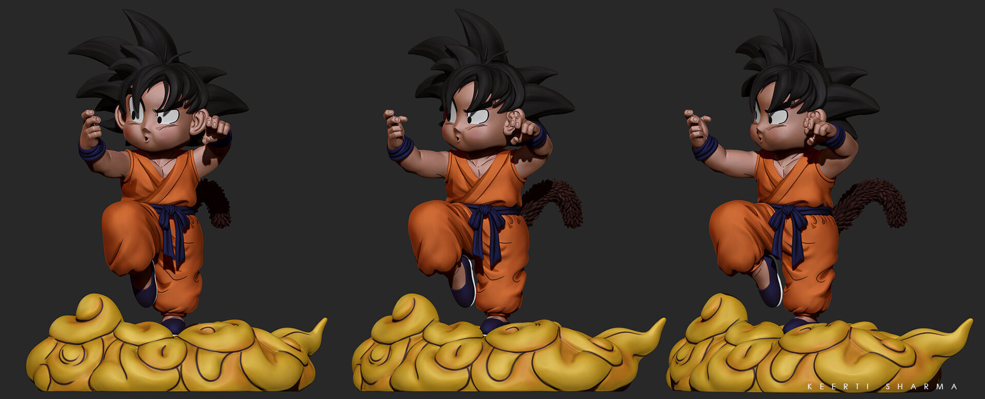 CHIBI GOKU Character Sculpted for 3D PRINTING  3D print model_21