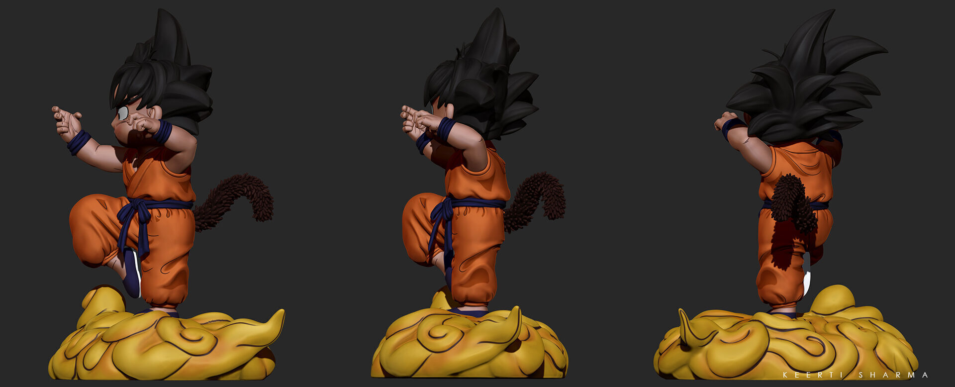 CHIBI GOKU Character Sculpted for 3D PRINTING  3D print model_13