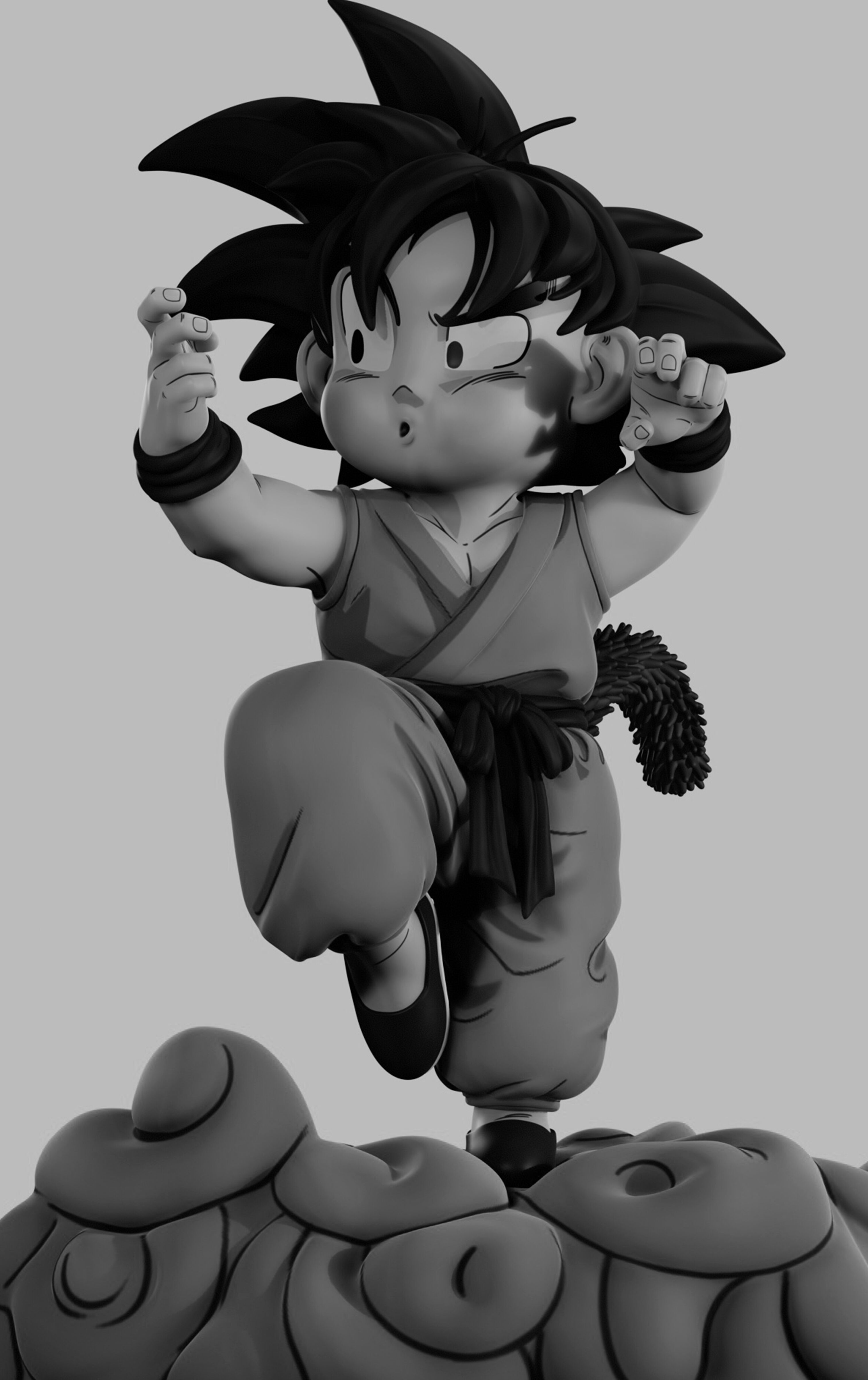 CHIBI GOKU Character Sculpted for 3D PRINTING  3D print model_49