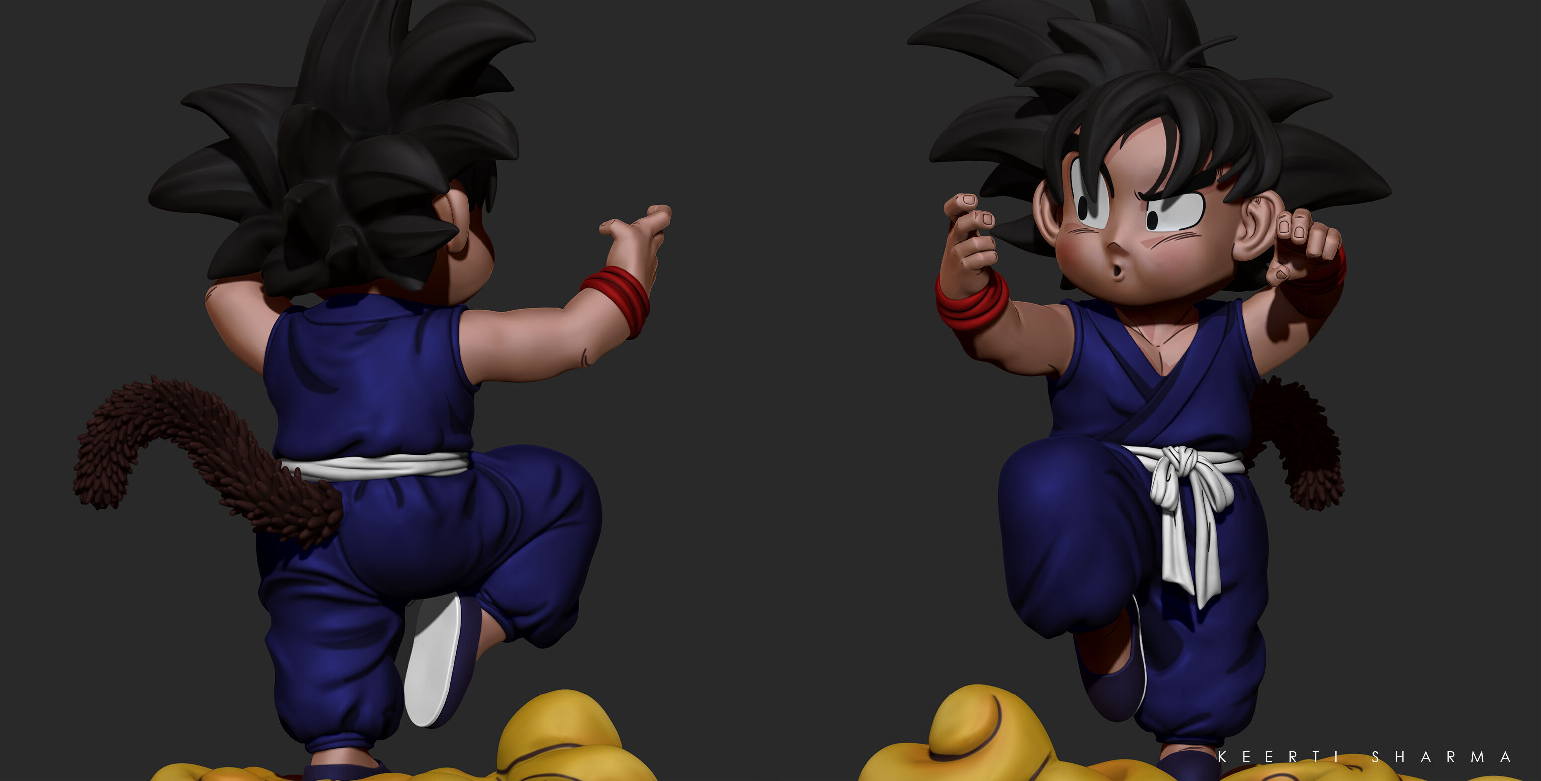 CHIBI GOKU Character Sculpted for 3D PRINTING  3D print model_20