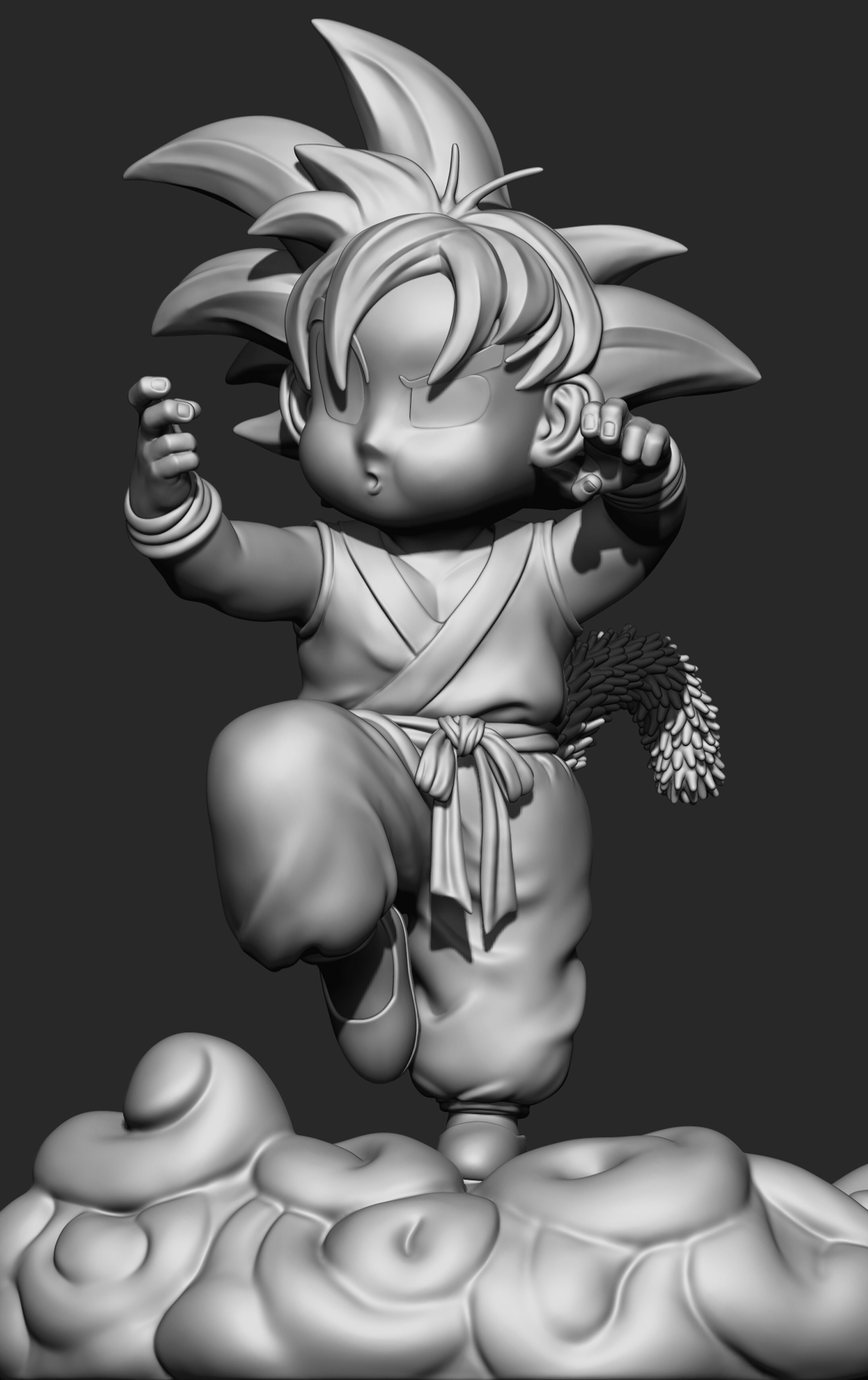 CHIBI GOKU Character Sculpted for 3D PRINTING  3D print model_54