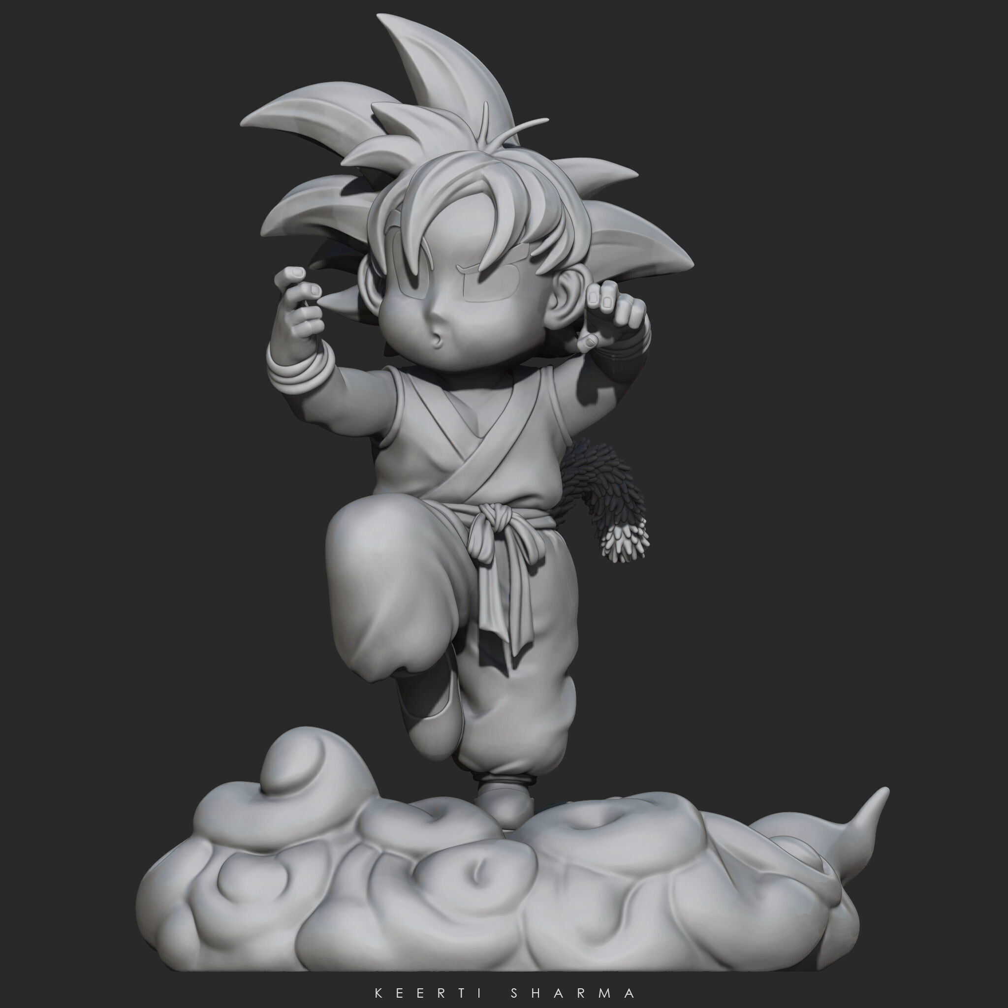CHIBI GOKU Character Sculpted for 3D PRINTING  3D print model_48