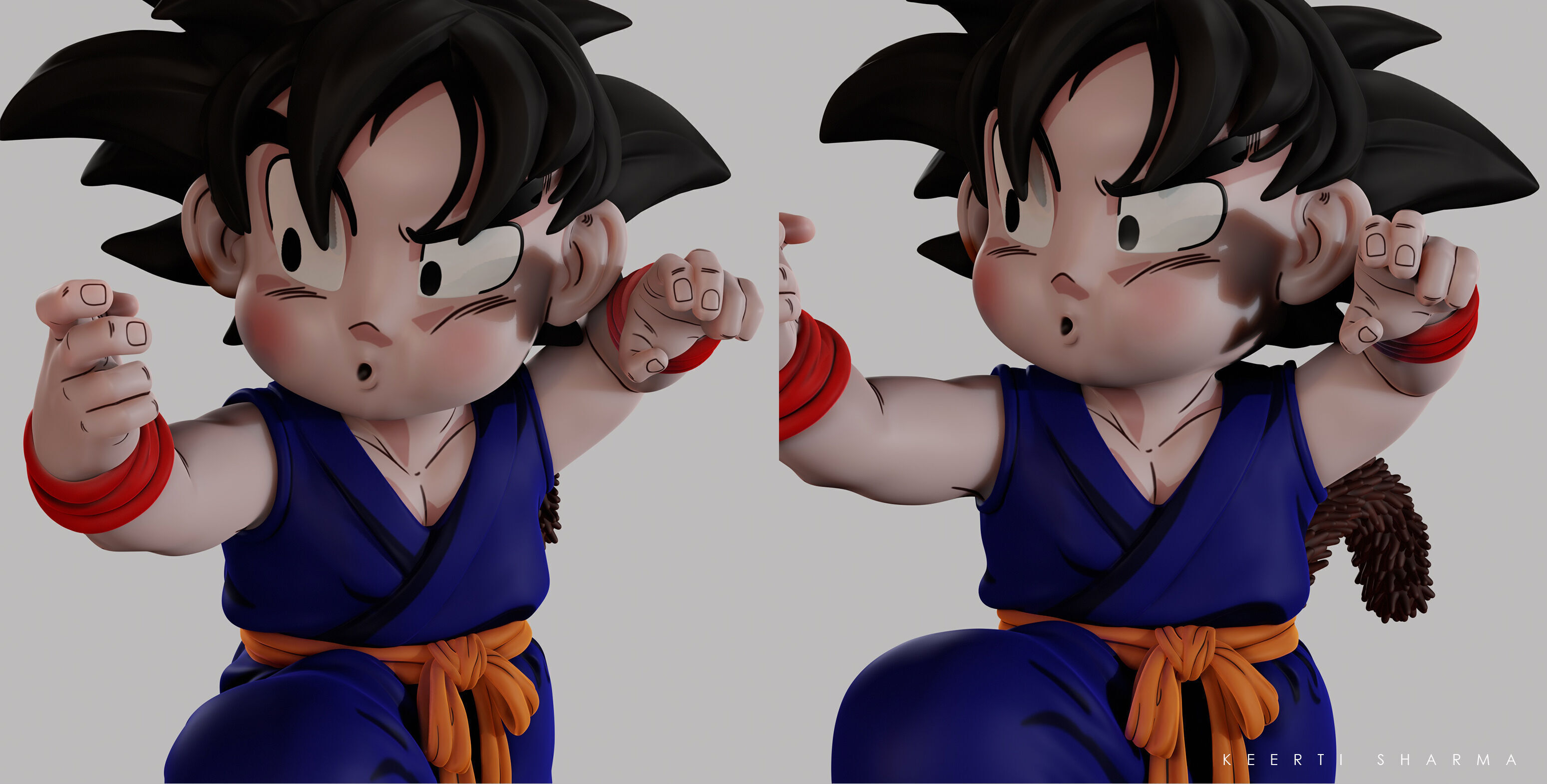 CHIBI GOKU Character Sculpted for 3D PRINTING  3D print model_17