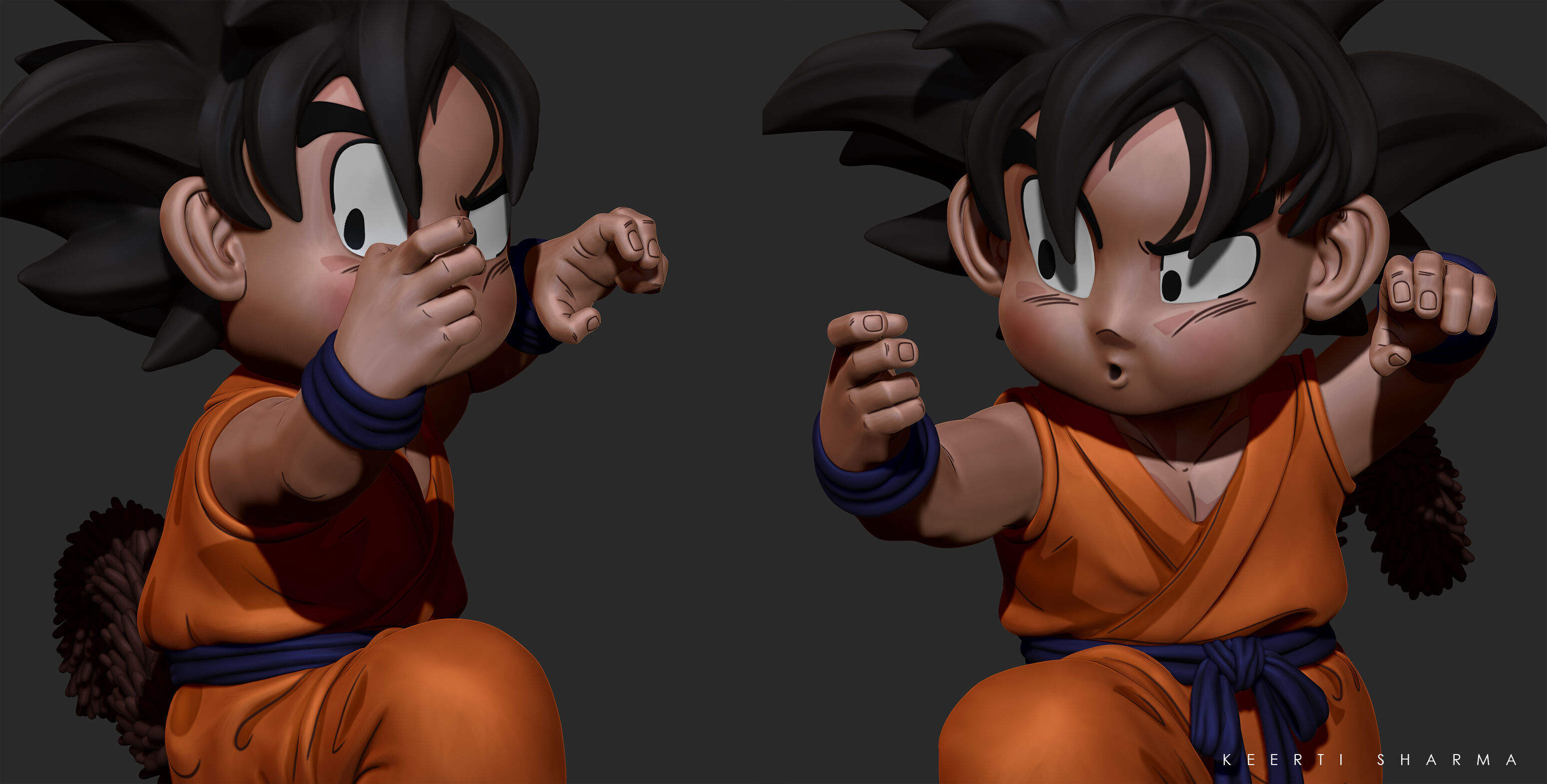 CHIBI GOKU Character Sculpted for 3D PRINTING  3D print model_26