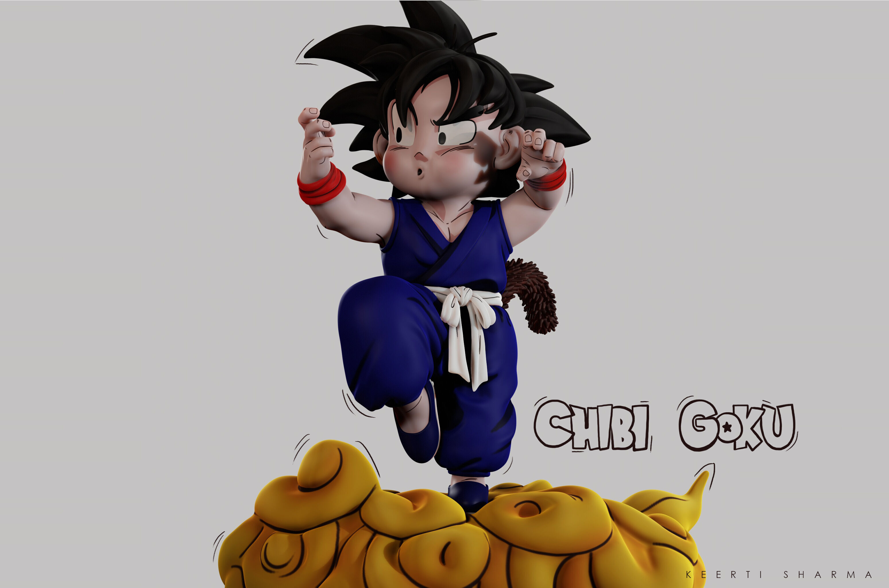 CHIBI GOKU Character Sculpted for 3D PRINTING  3D print model_10