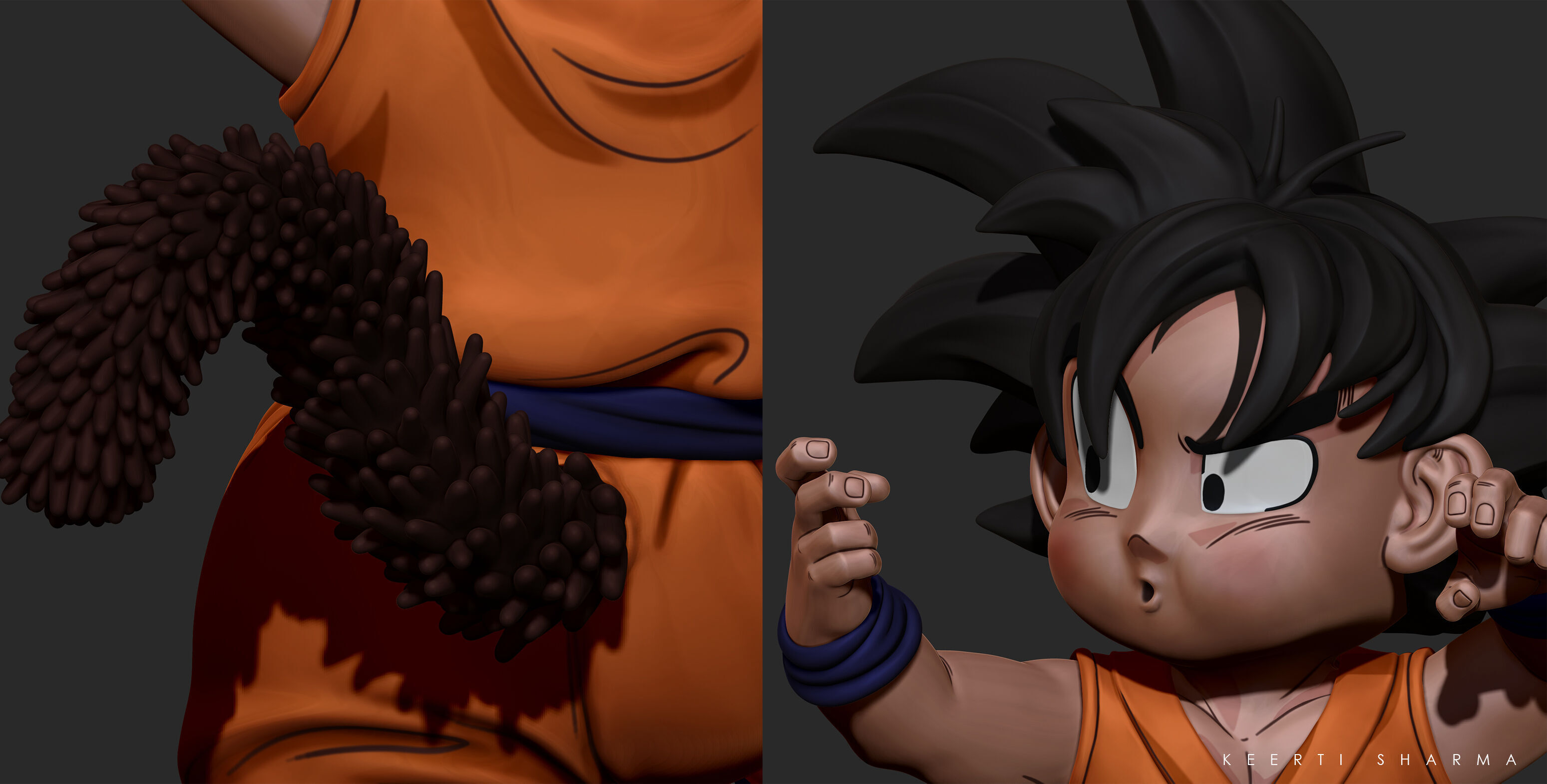 CHIBI GOKU Character Sculpted for 3D PRINTING  3D print model_27