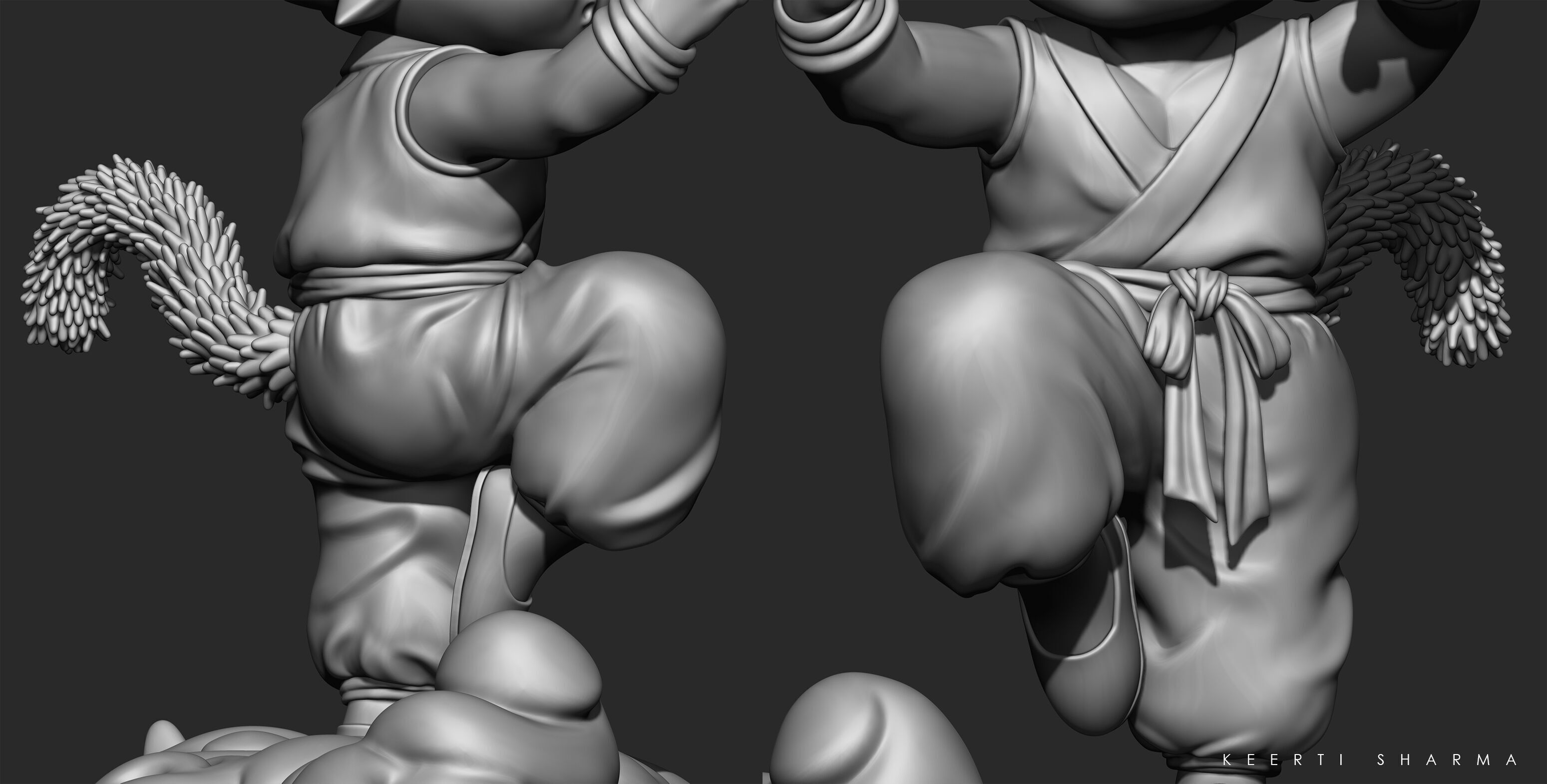 CHIBI GOKU Character Sculpted for 3D PRINTING  3D print model_44