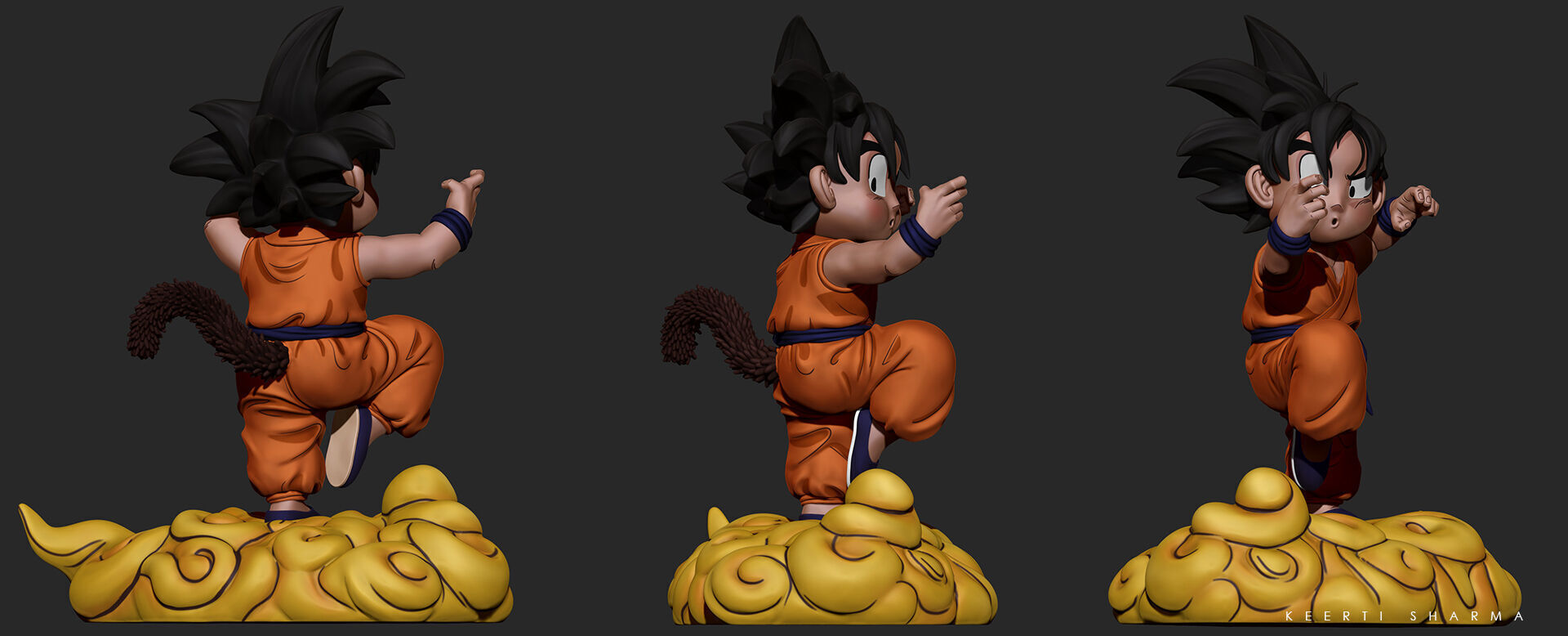 CHIBI GOKU Character Sculpted for 3D PRINTING  3D print model_35