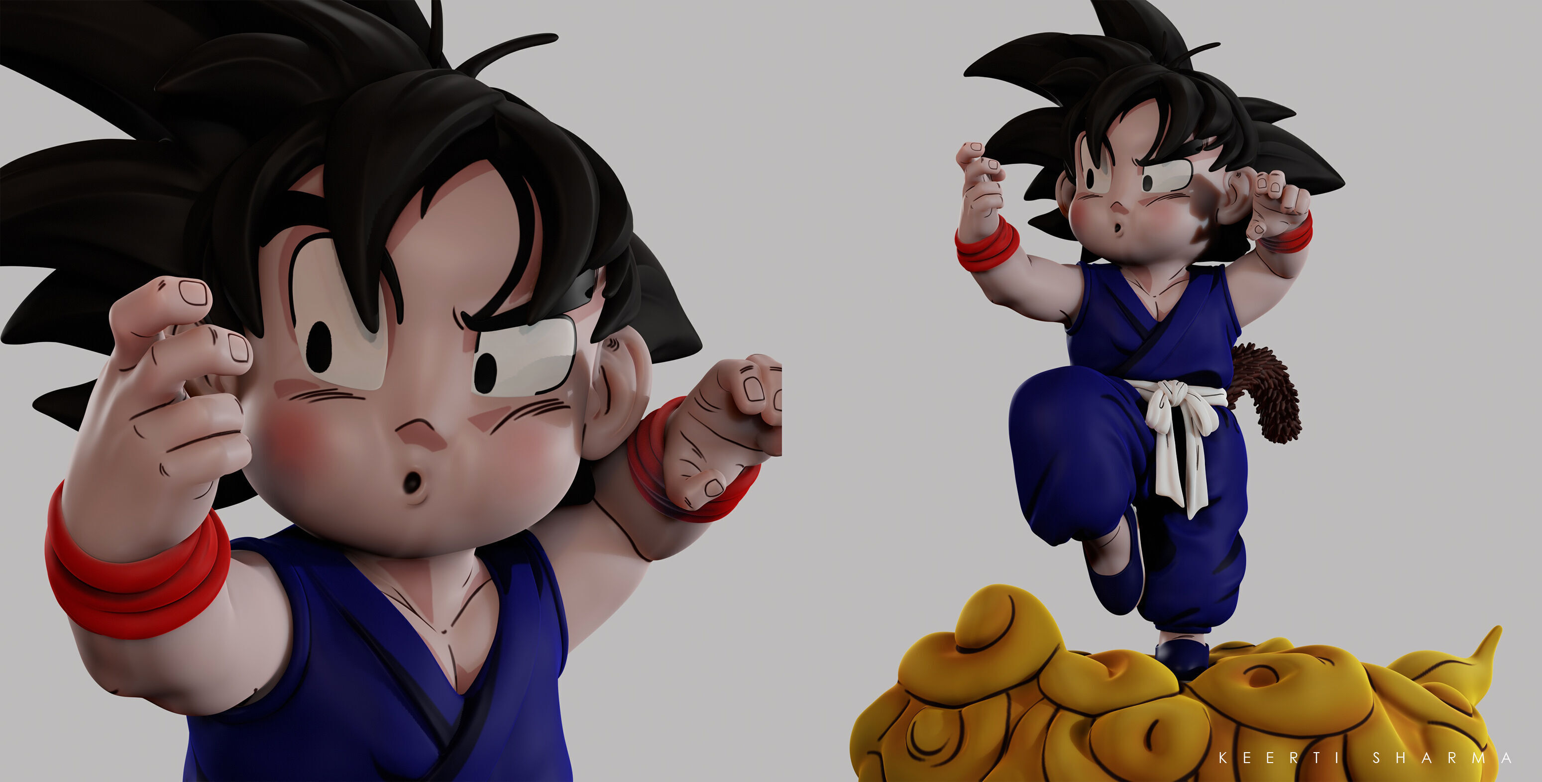 CHIBI GOKU Character Sculpted for 3D PRINTING  3D print model_39