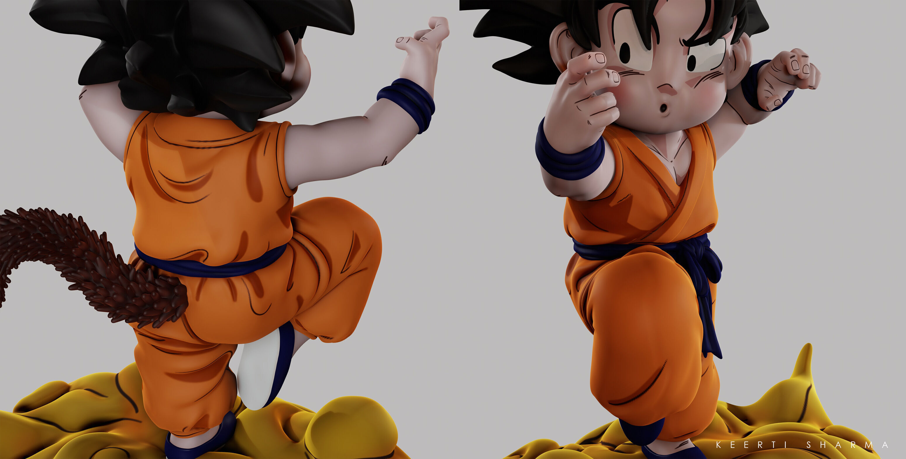CHIBI GOKU Character Sculpted for 3D PRINTING  3D print model_16