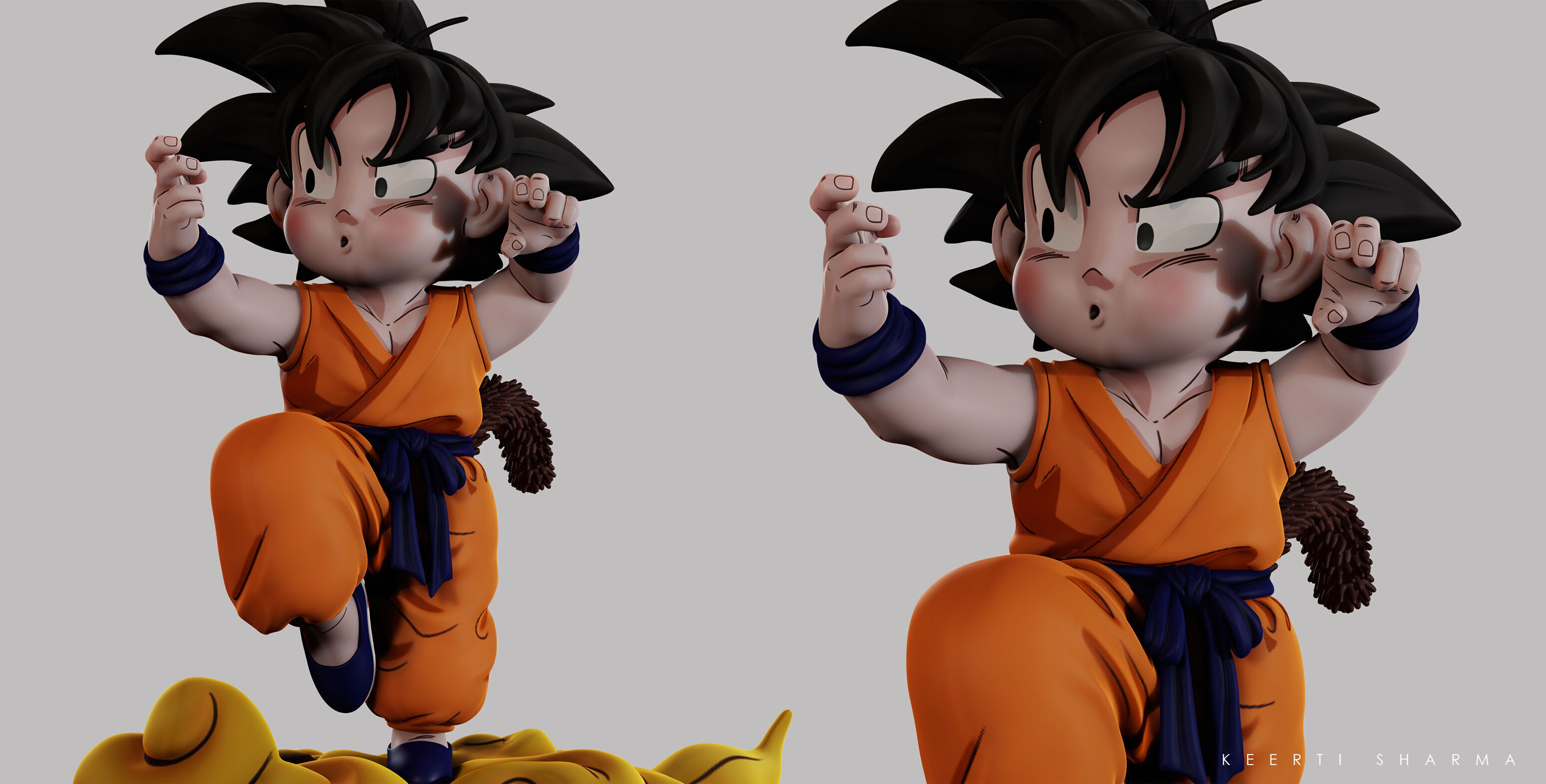 CHIBI GOKU Character Sculpted for 3D PRINTING  3D print model_47