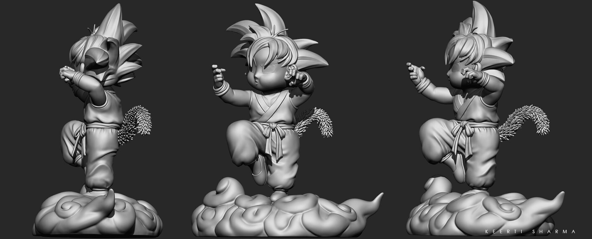 CHIBI GOKU Character Sculpted for 3D PRINTING  3D print model_42