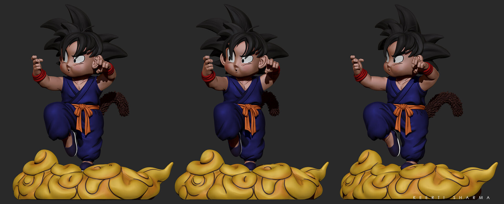 CHIBI GOKU Character Sculpted for 3D PRINTING  3D print model_30