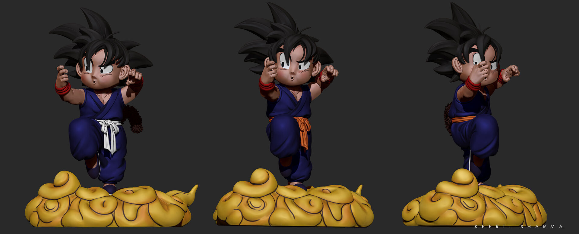 CHIBI GOKU Character Sculpted for 3D PRINTING  3D print model_34