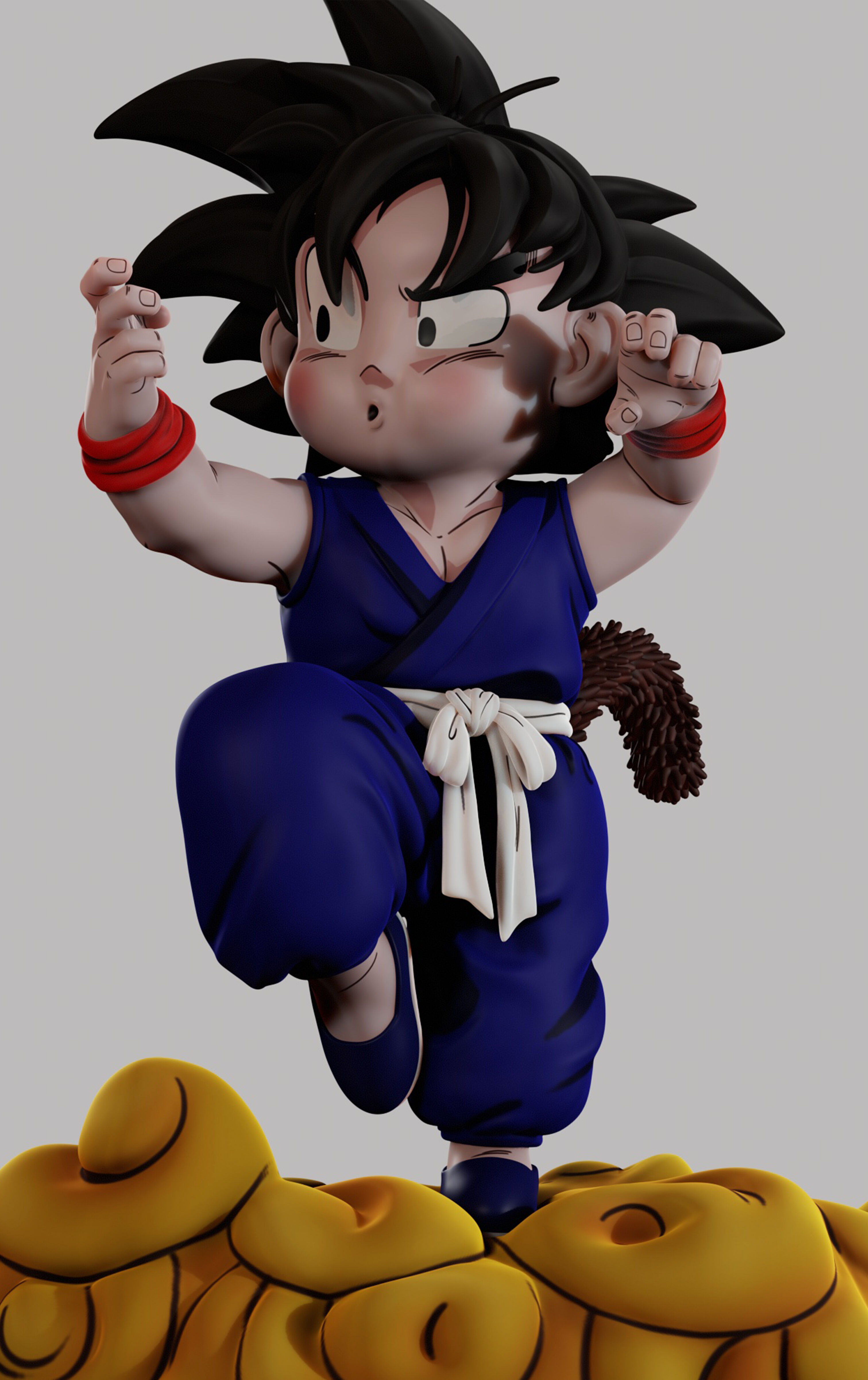 CHIBI GOKU Character Sculpted for 3D PRINTING  3D print model_53