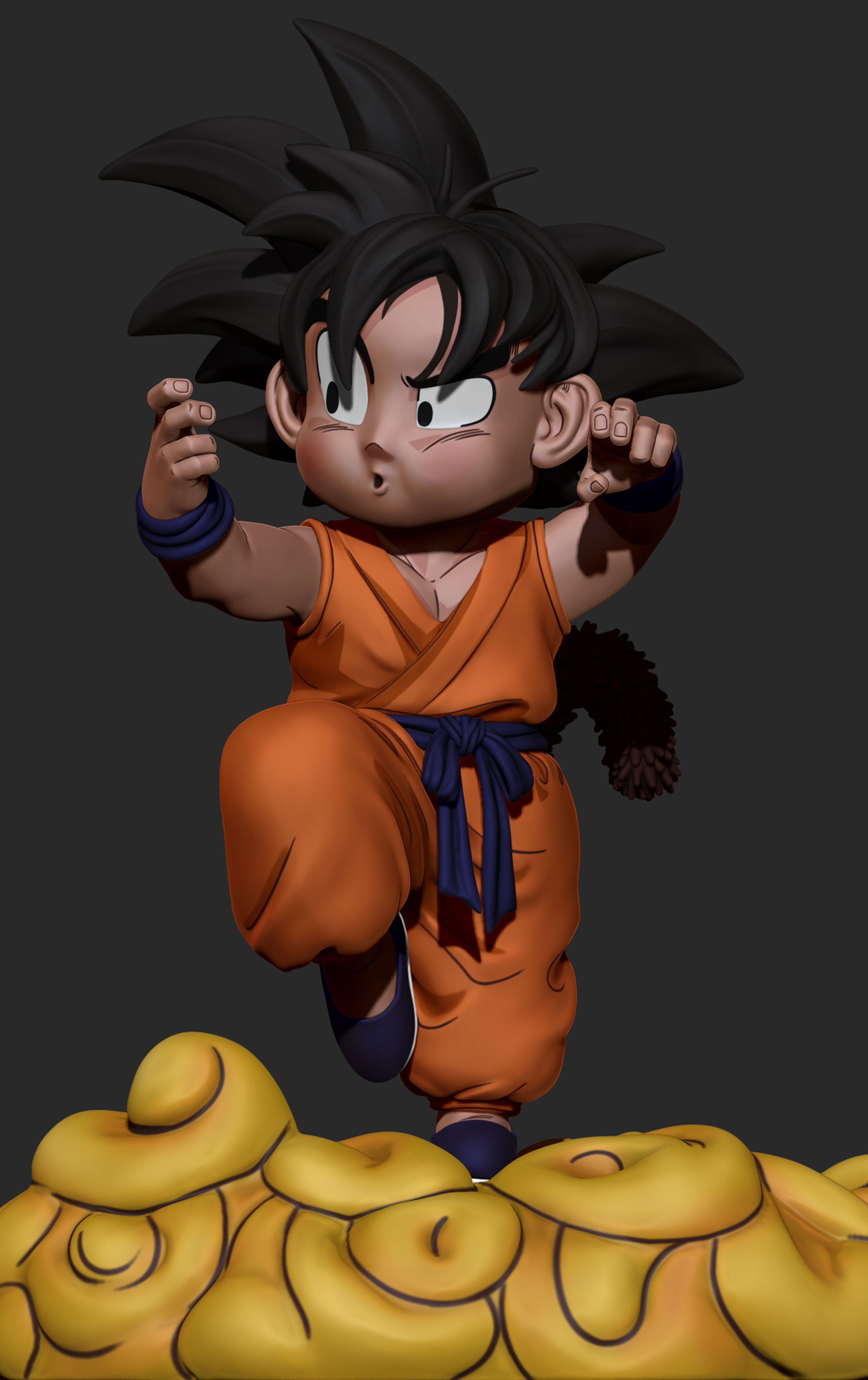 CHIBI GOKU Character Sculpted for 3D PRINTING  3D print model_52