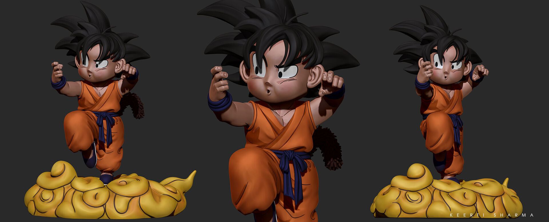CHIBI GOKU Character Sculpted for 3D PRINTING  3D print model_19