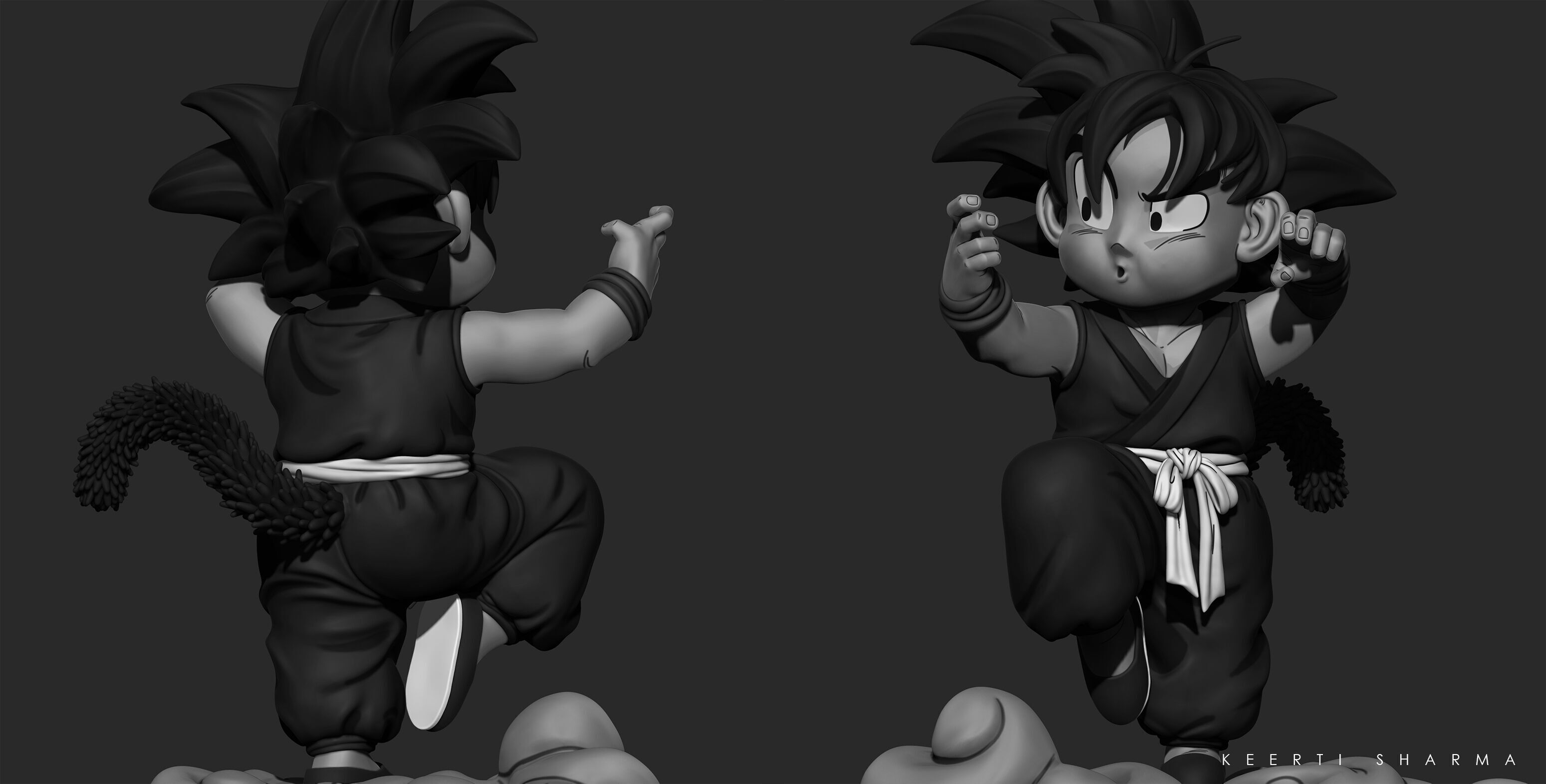CHIBI GOKU Character Sculpted for 3D PRINTING  3D print model_38