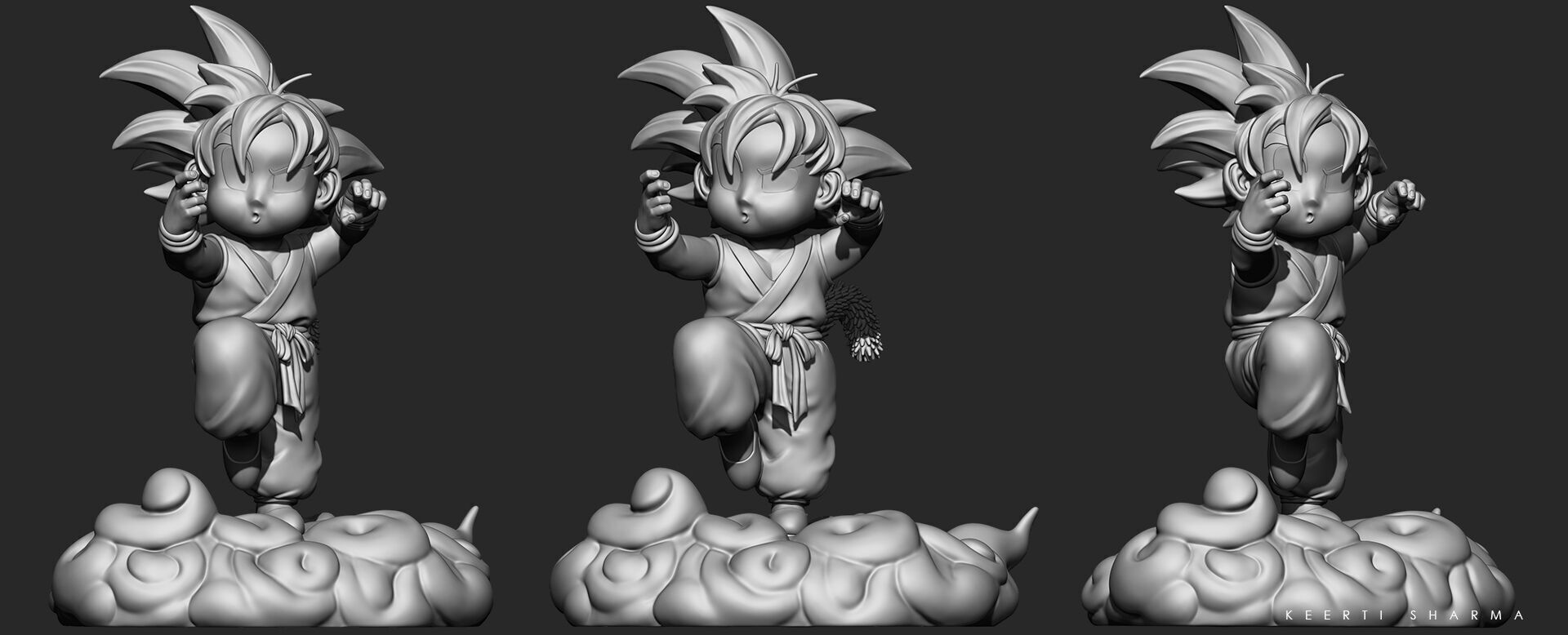 CHIBI GOKU Character Sculpted for 3D PRINTING  3D print model_41