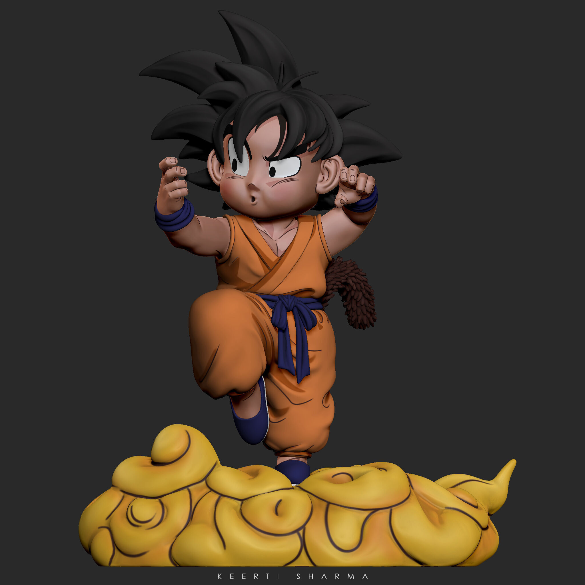 CHIBI GOKU Character Sculpted for 3D PRINTING  3D print model_56