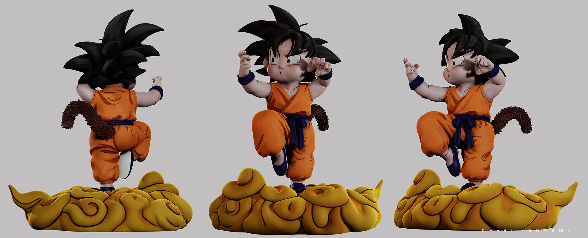 CHIBI GOKU Character Sculpted for 3D PRINTING  3D print model_11