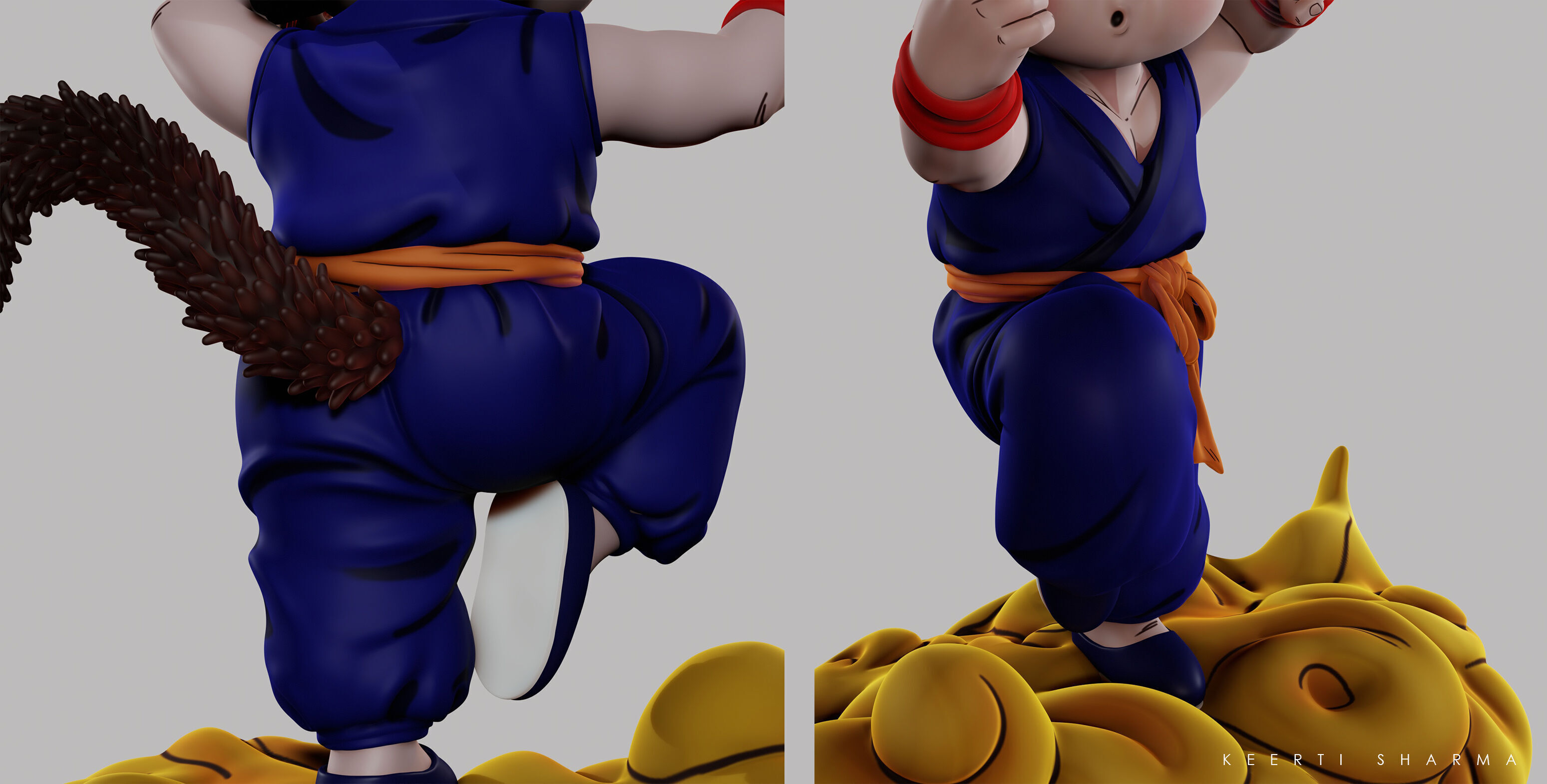 CHIBI GOKU Character Sculpted for 3D PRINTING  3D print model_37