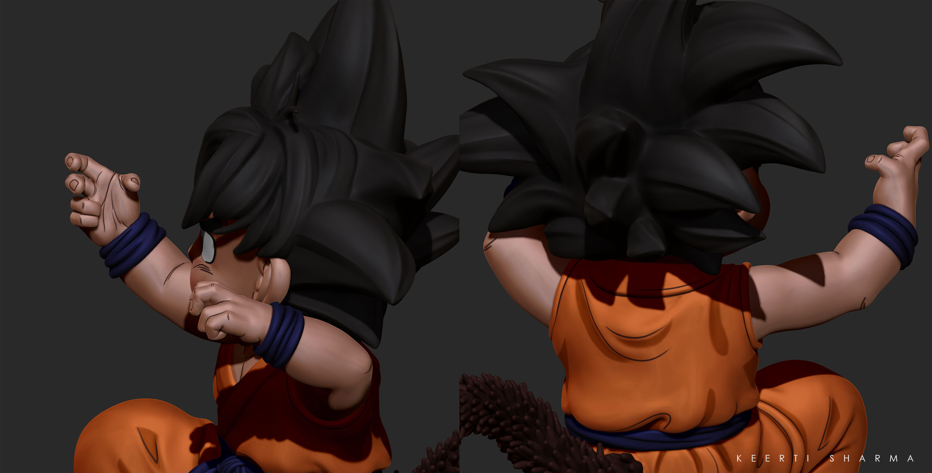 CHIBI GOKU Character Sculpted for 3D PRINTING  3D print model_29