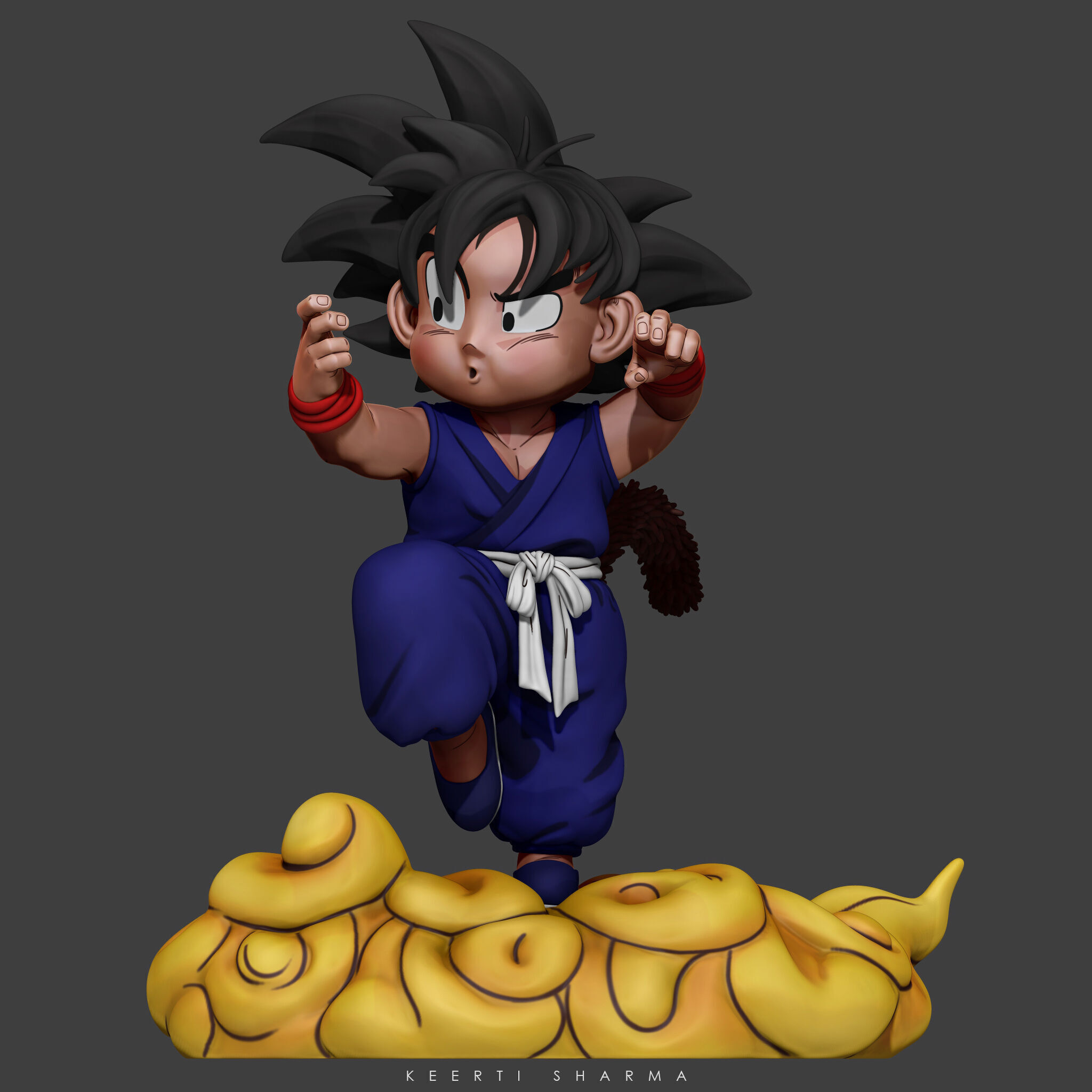 CHIBI GOKU Character Sculpted for 3D PRINTING  3D print model_55