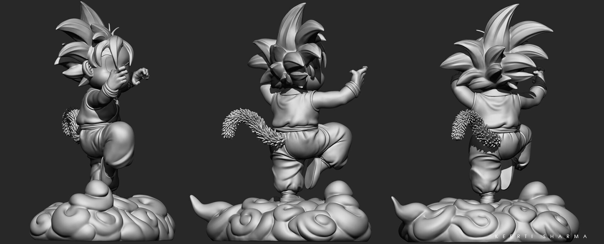 CHIBI GOKU Character Sculpted for 3D PRINTING  3D print model_40