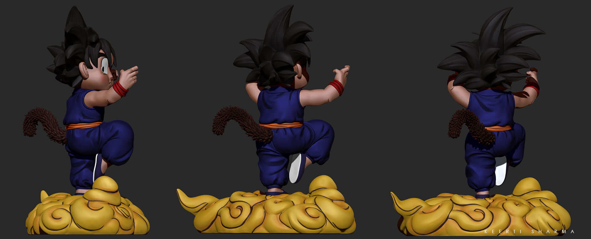 CHIBI GOKU Character Sculpted for 3D PRINTING  3D print model_32
