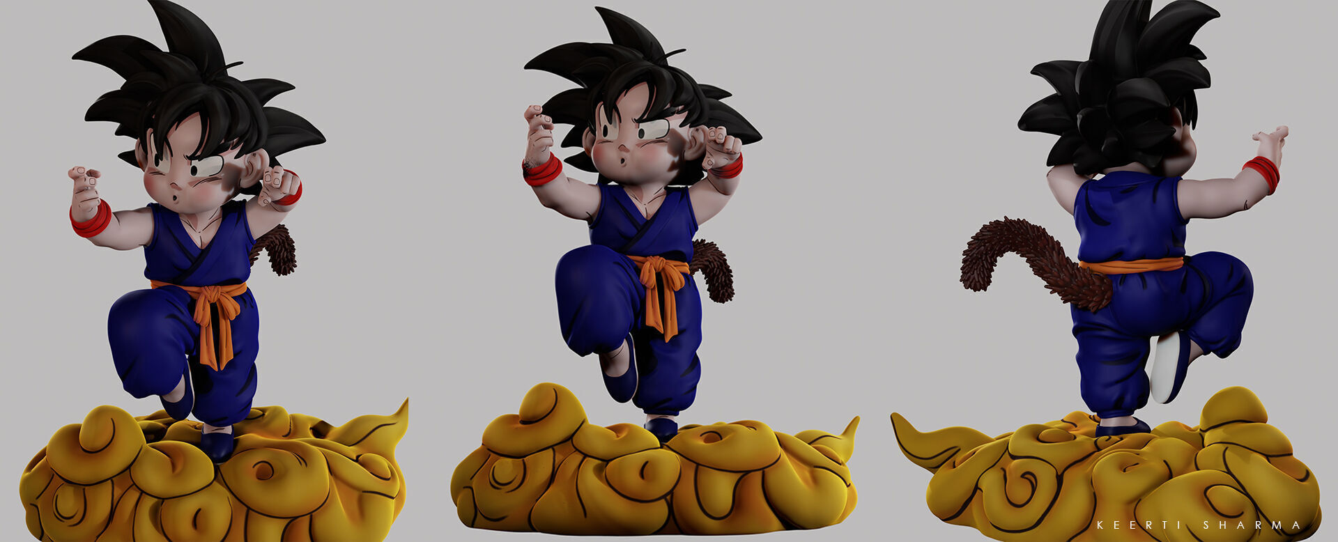 CHIBI GOKU Character Sculpted for 3D PRINTING  3D print model_12