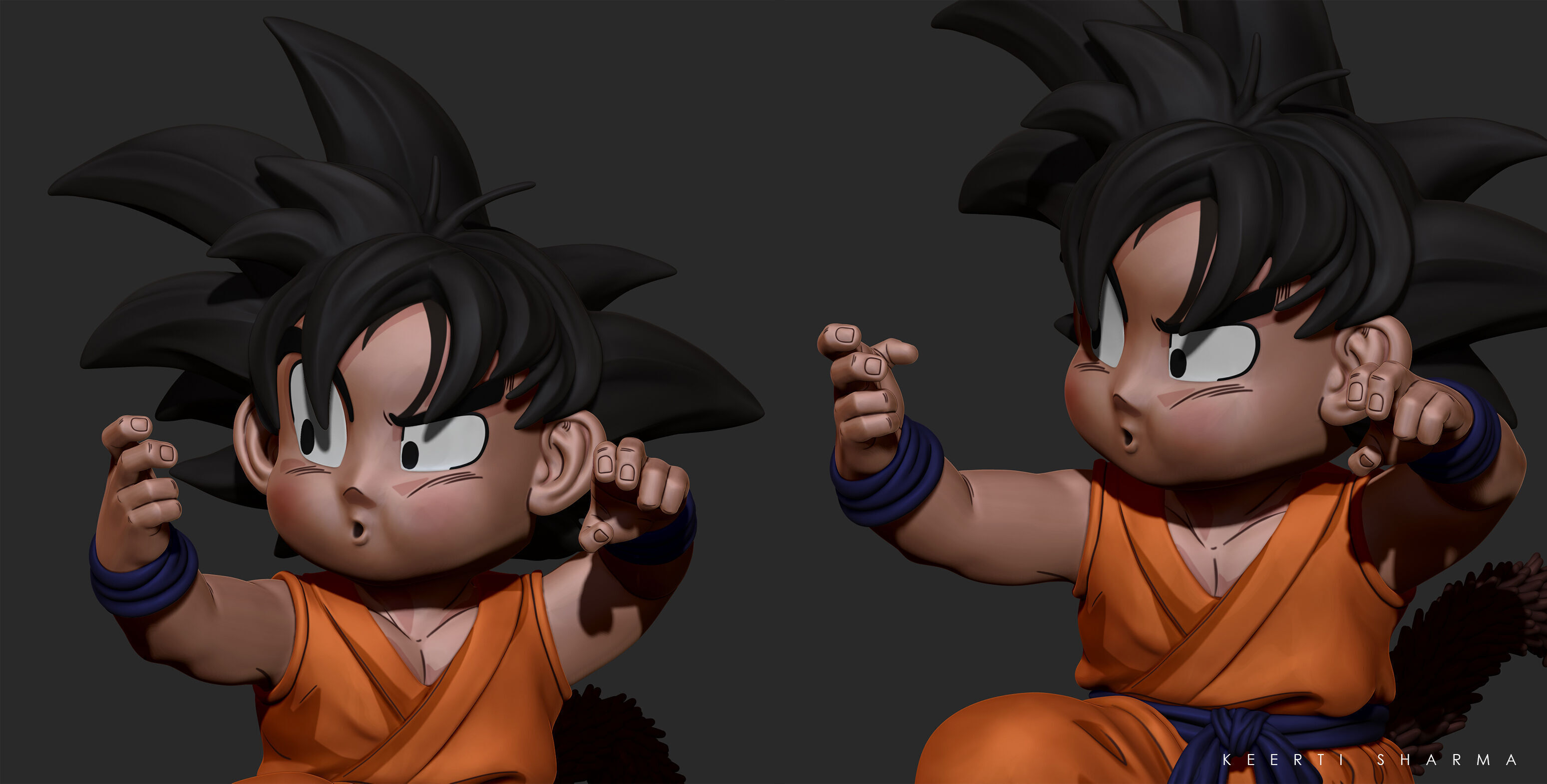 CHIBI GOKU Character Sculpted for 3D PRINTING  3D print model_25