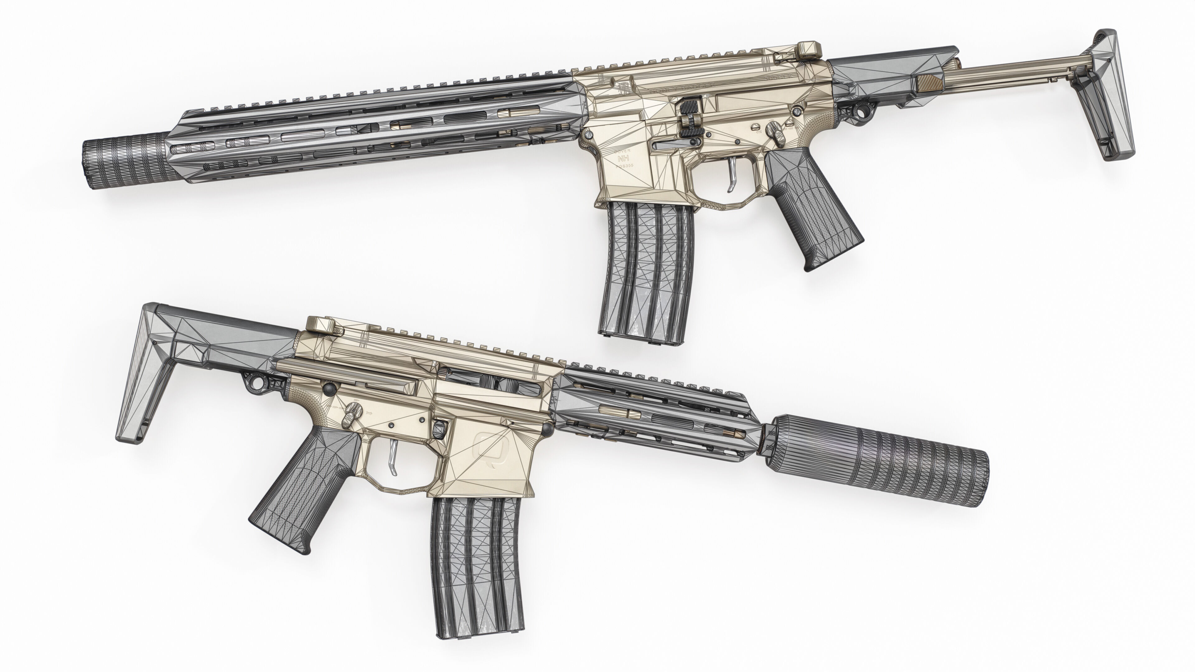 Q Honey Badger Rifle Low-poly 3D model_1