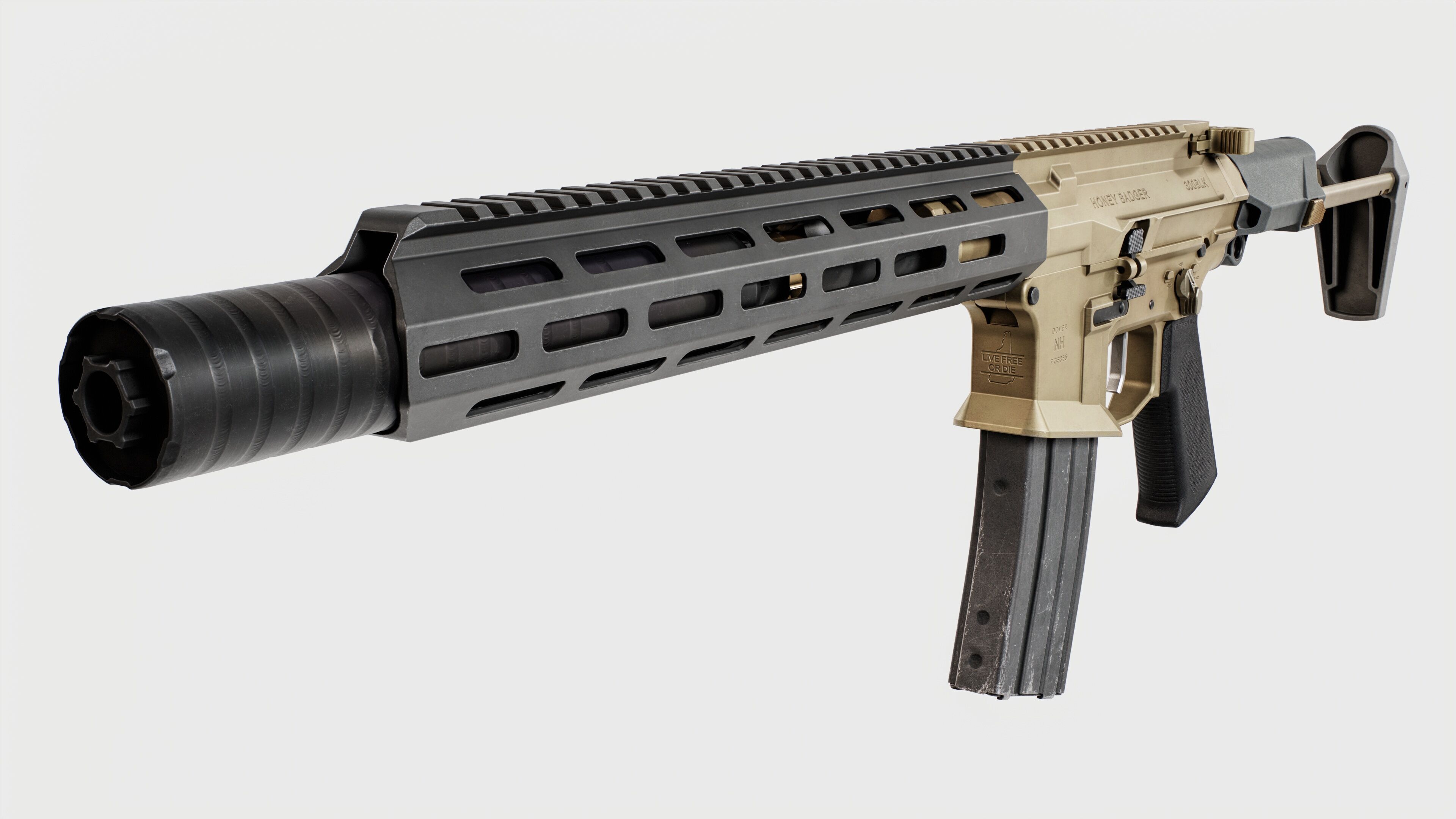 Q Honey Badger Rifle Low-poly 3D model_20