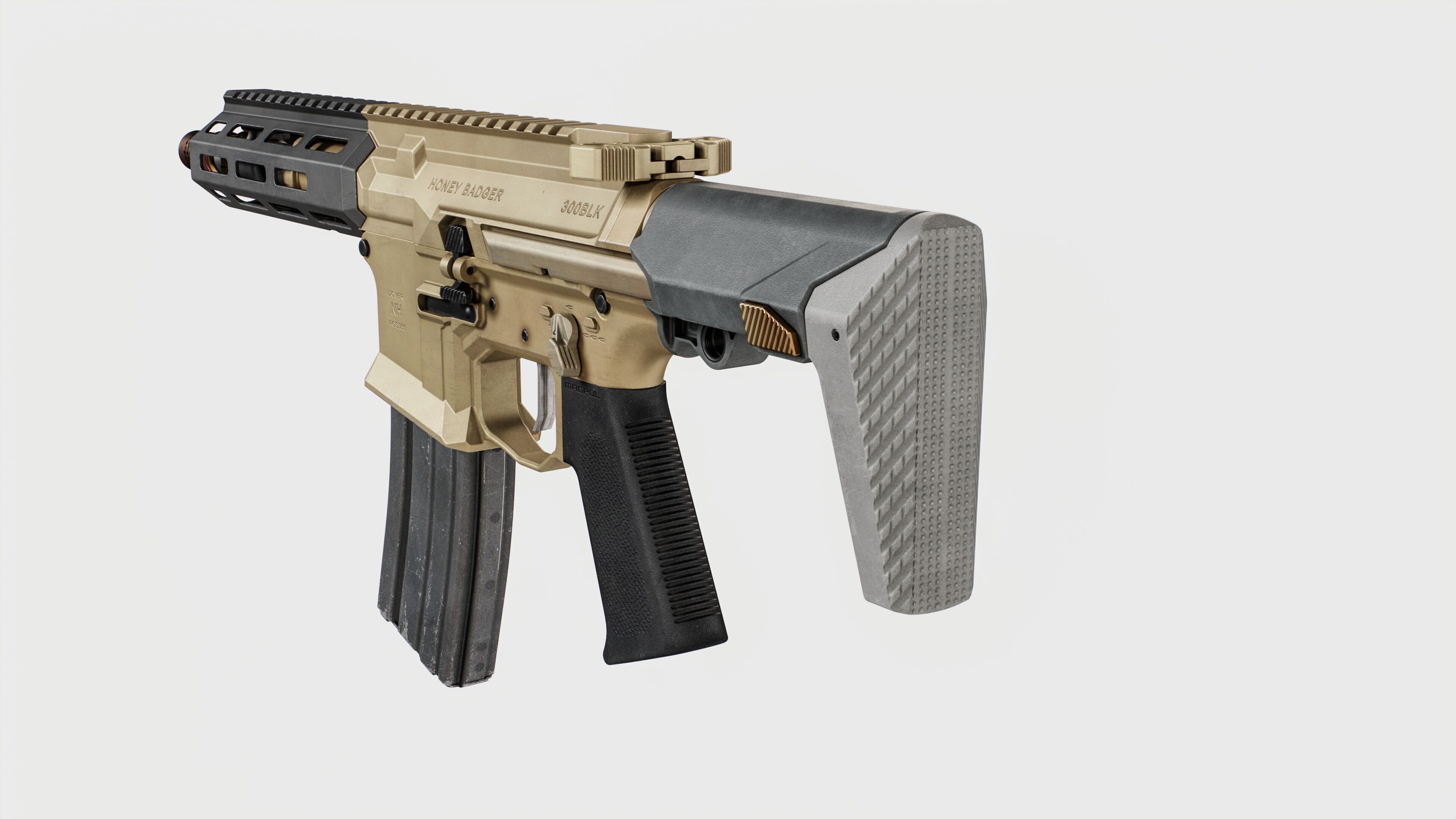 Q Honey Badger Rifle Low-poly 3D model_31