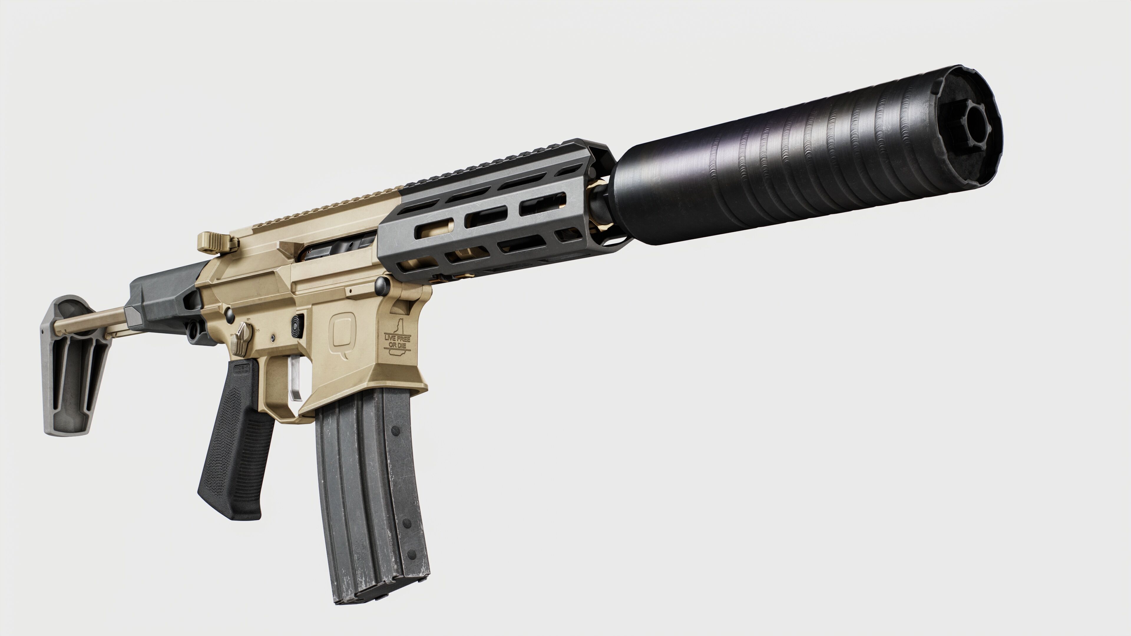 Q Honey Badger Rifle Low-poly 3D model_18