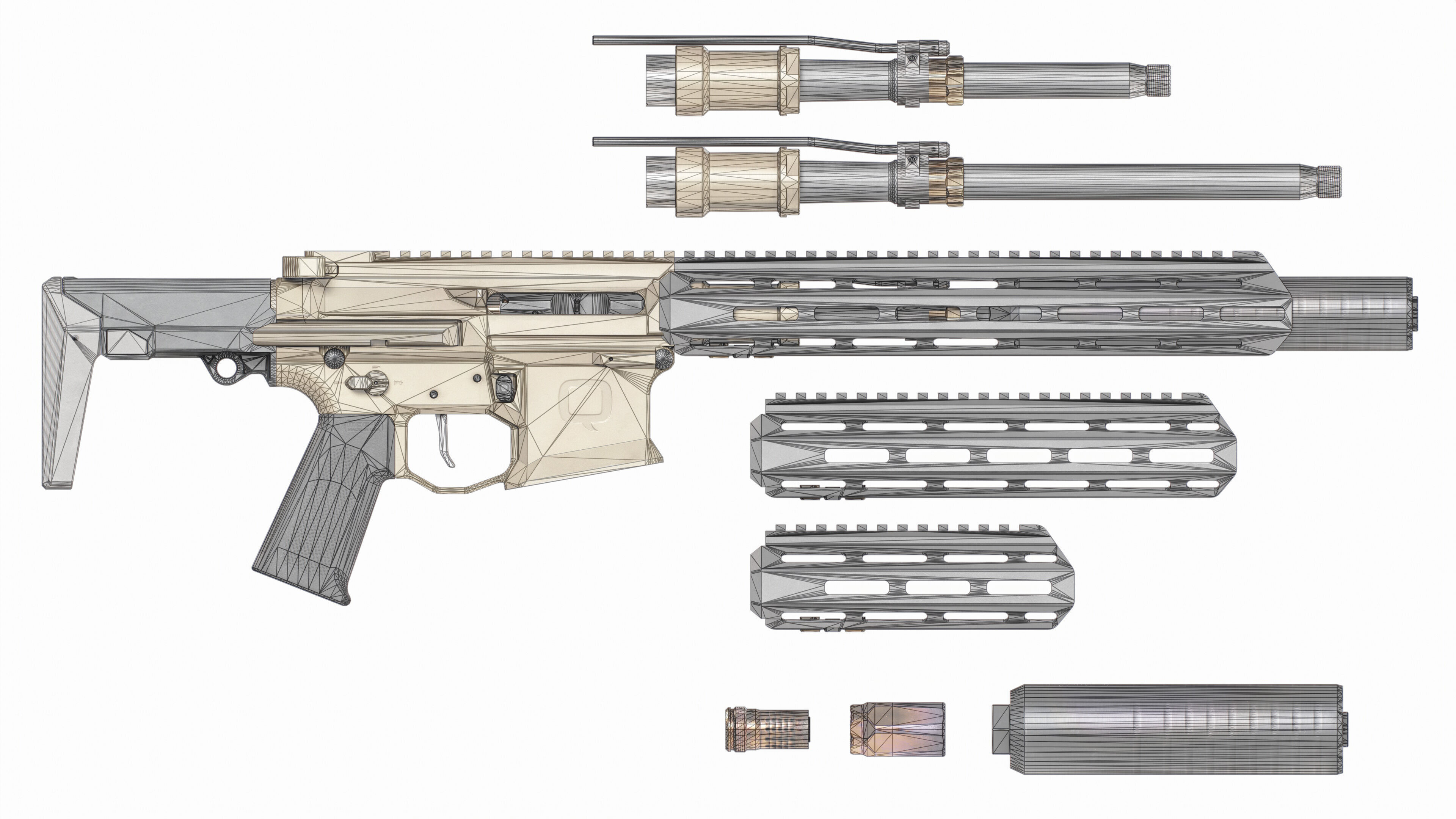 Q Honey Badger Rifle Low-poly 3D model_37