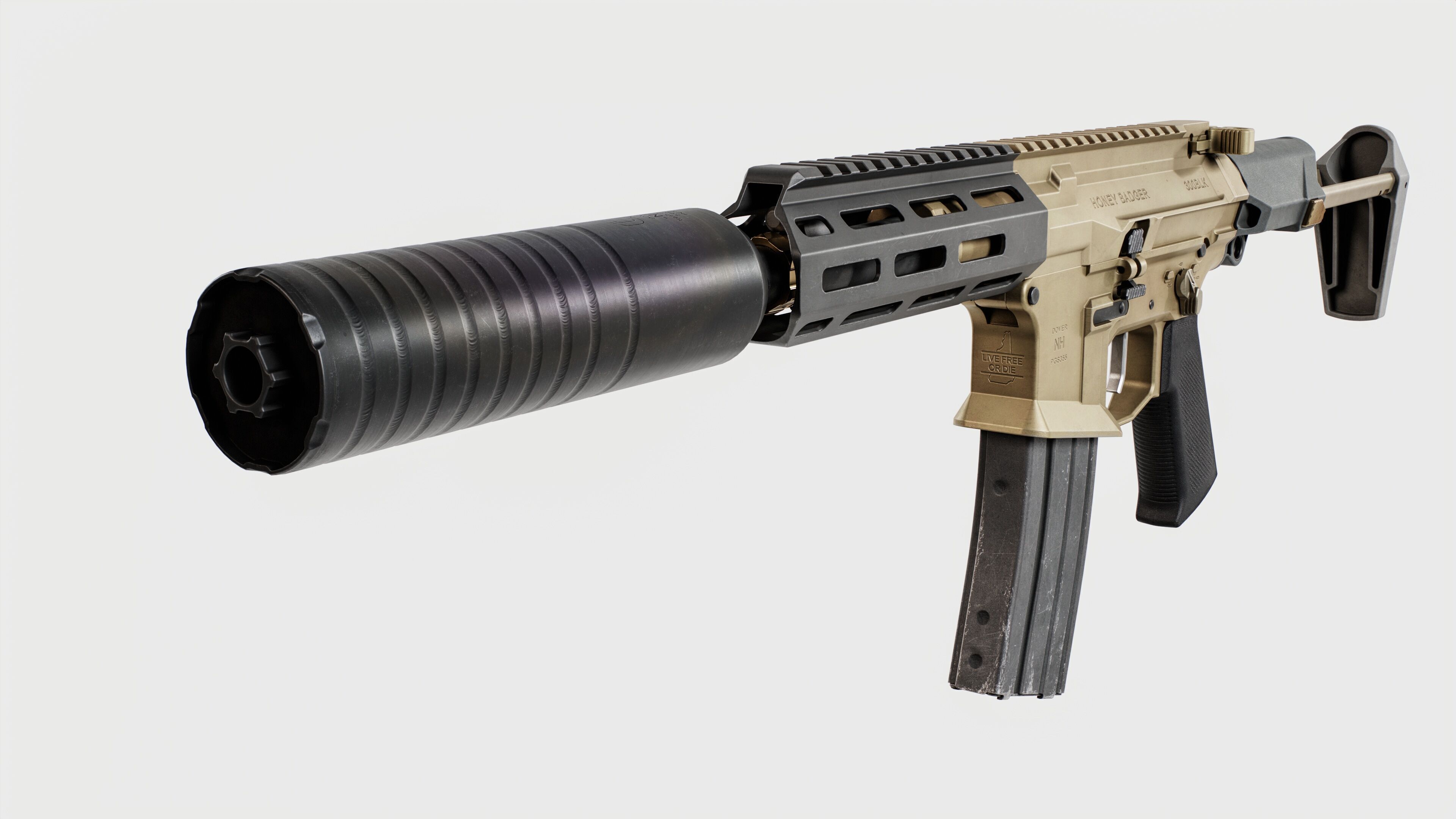 Q Honey Badger Rifle Low-poly 3D model_22