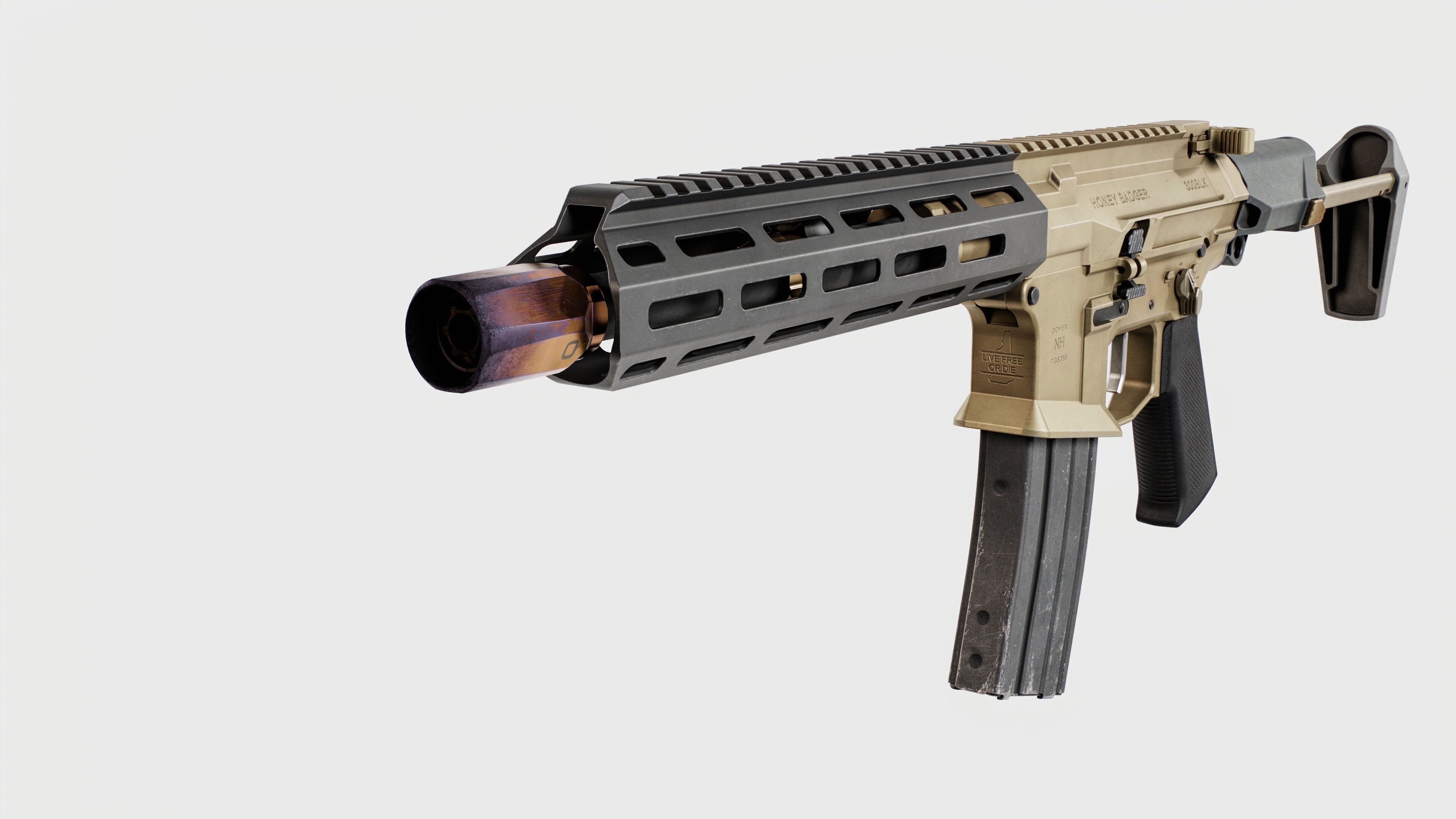 Q Honey Badger Rifle Low-poly 3D model_21