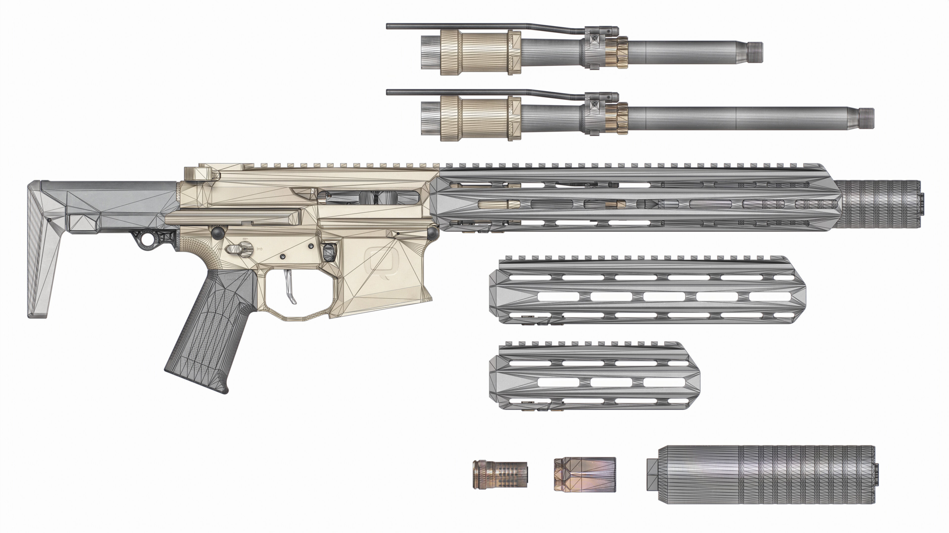 Q Honey Badger Rifle Low-poly 3D model_36