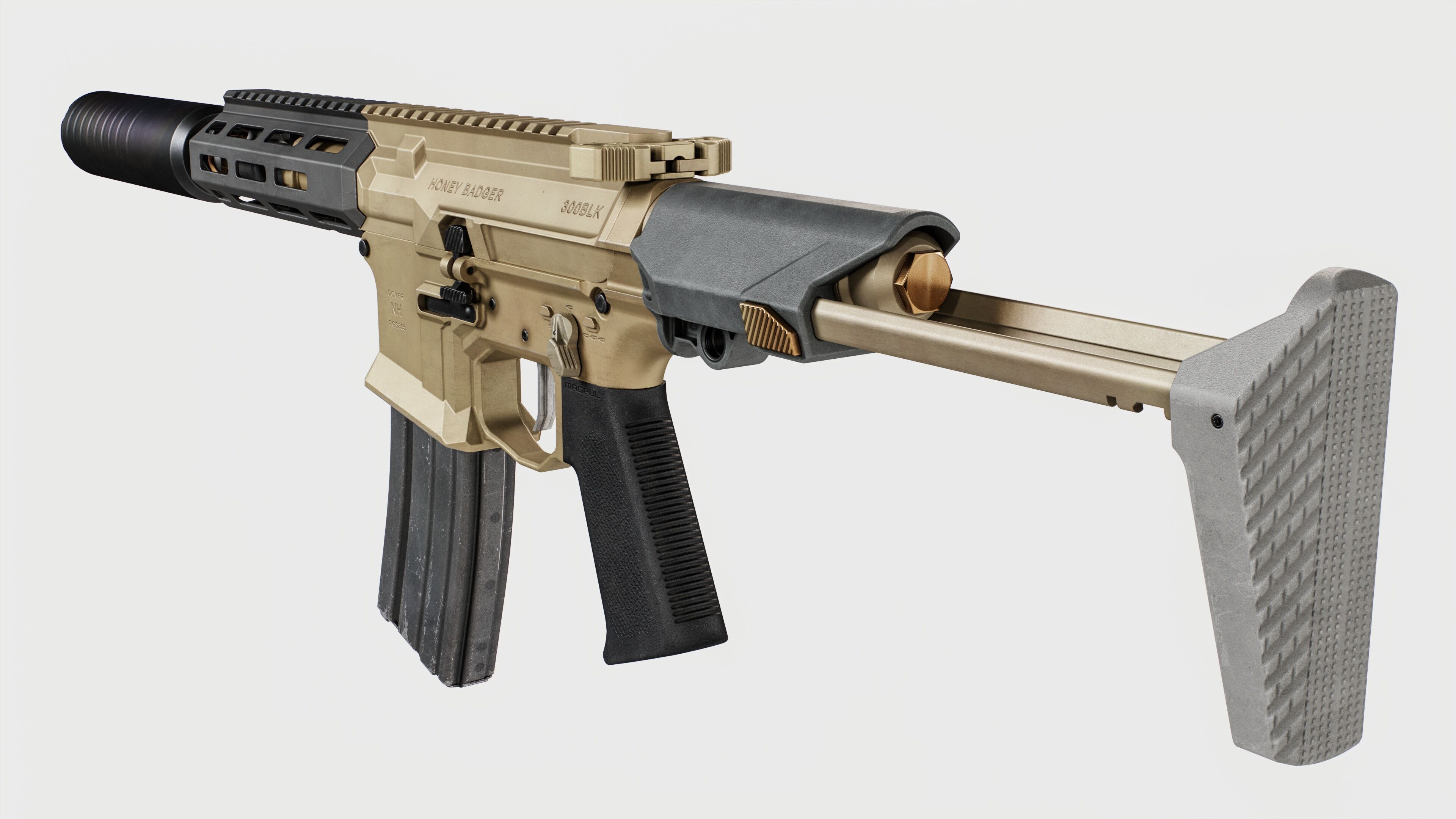 Q Honey Badger Rifle Low-poly 3D model_30