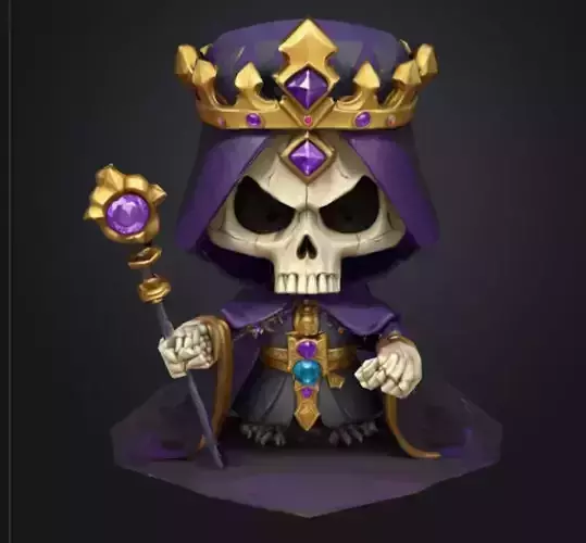 stylized skull king model- fantasy