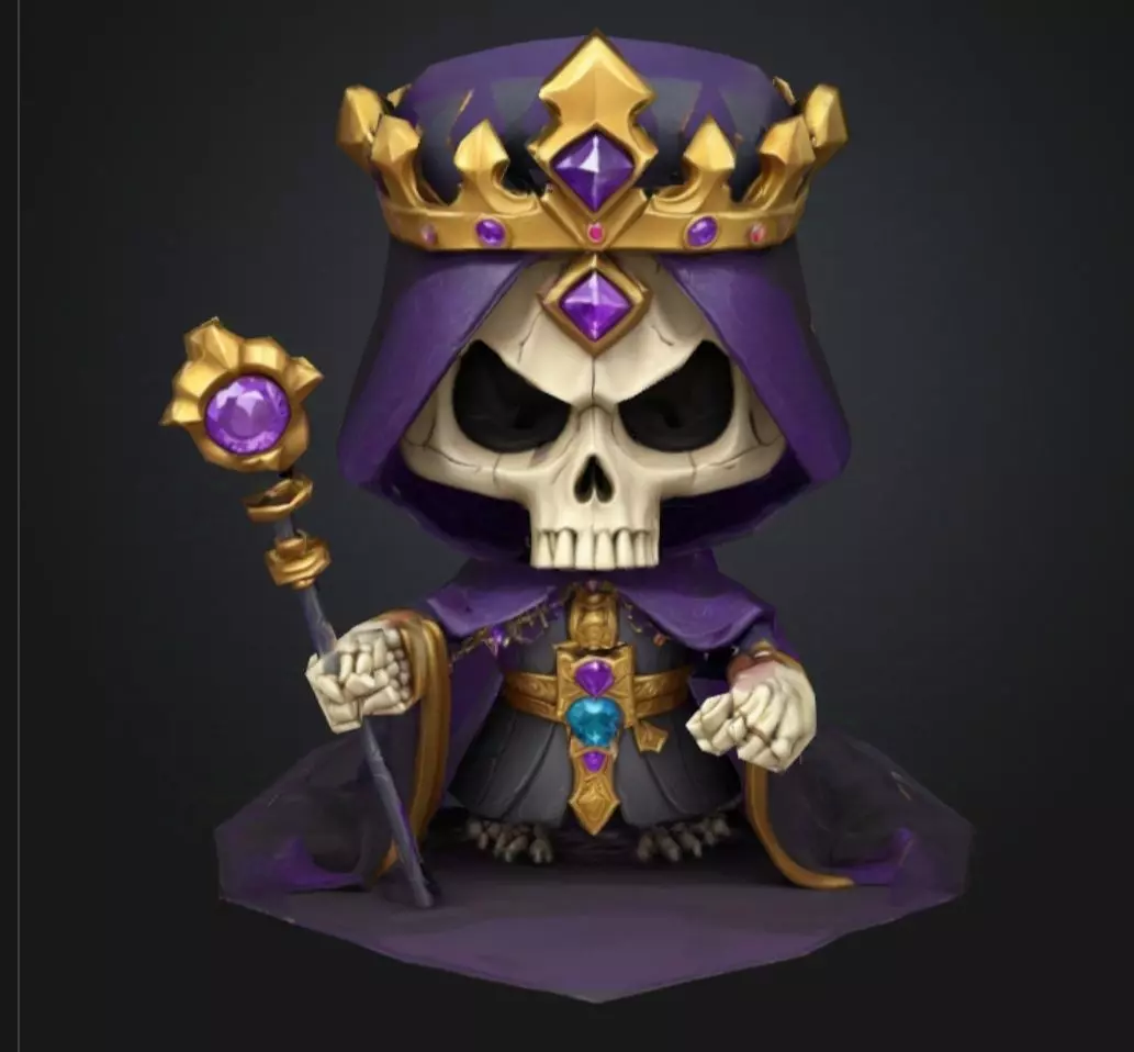 stylized skull king model- fantasy 3D model_0