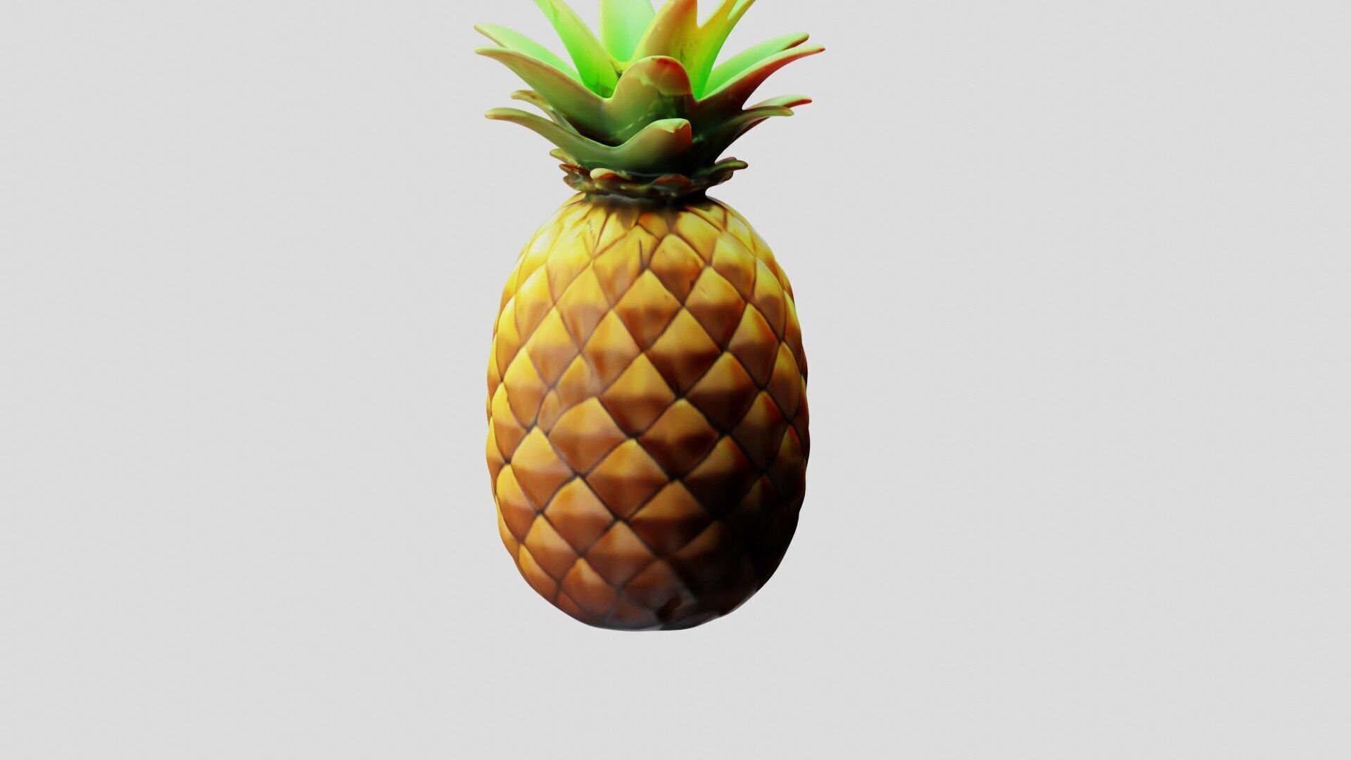 Pineapple Low-poly 3D model_5