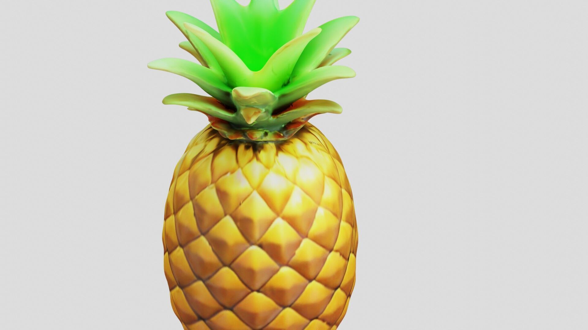 Pineapple Low-poly 3D model_11