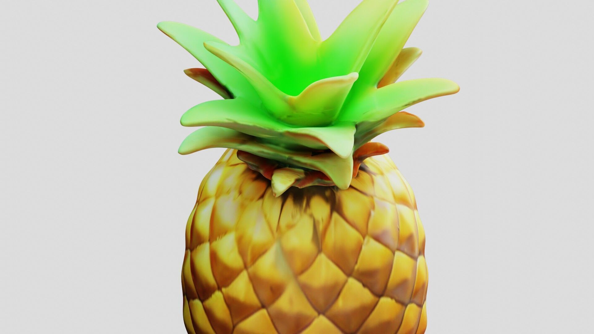 Pineapple Low-poly 3D model_10