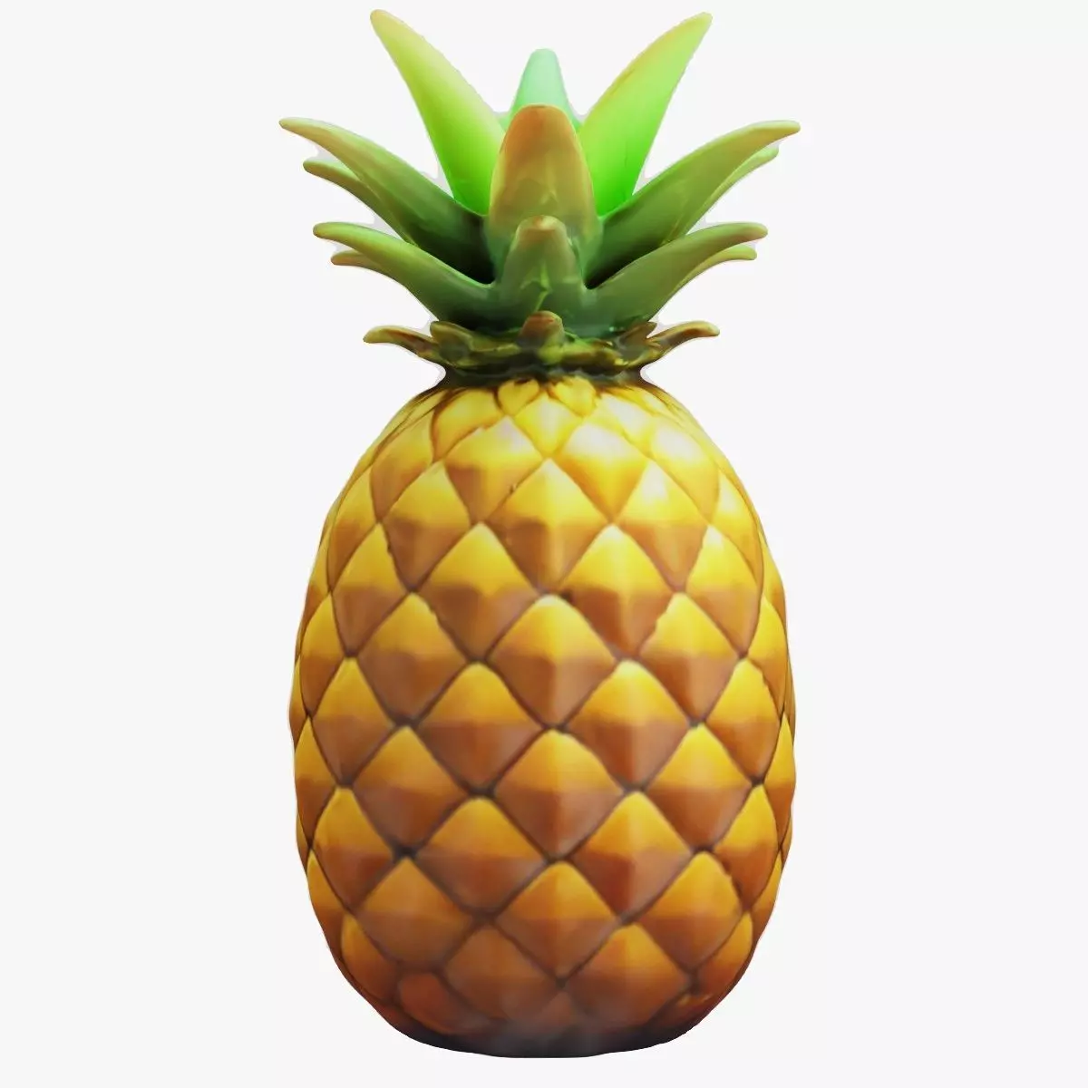 Pineapple Low-poly 3D model_0